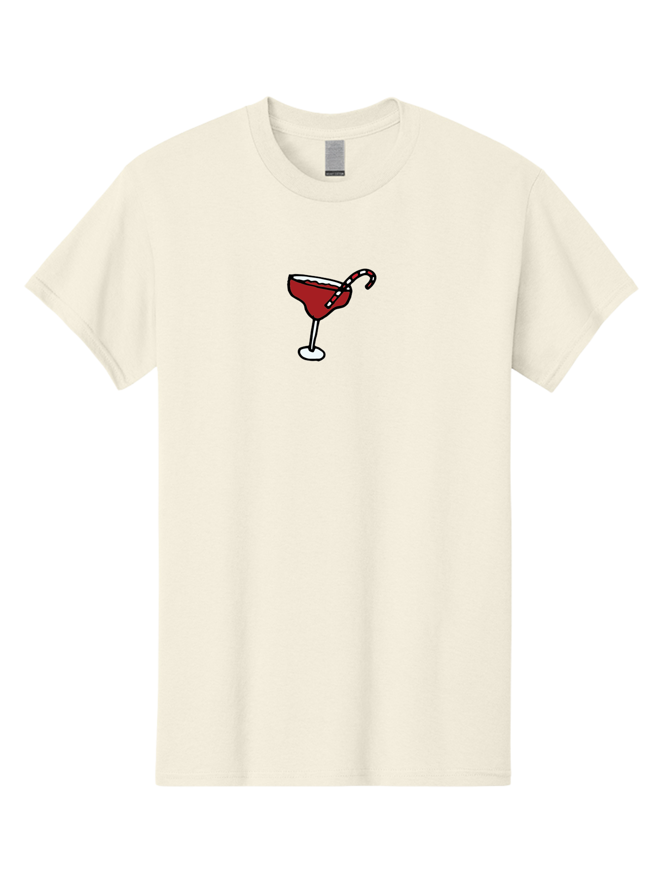 Candy-Cane-Martini Men'S Graphic Tee, 100% Cotton, Comfortable Casual Summer Wear, Machine Washable, Martini Glass, Red Cocktail, Candy Cane Garnish, Festive Drink, Holiday Party, Sweet Treat, Christmas Cocktail - Aaa783