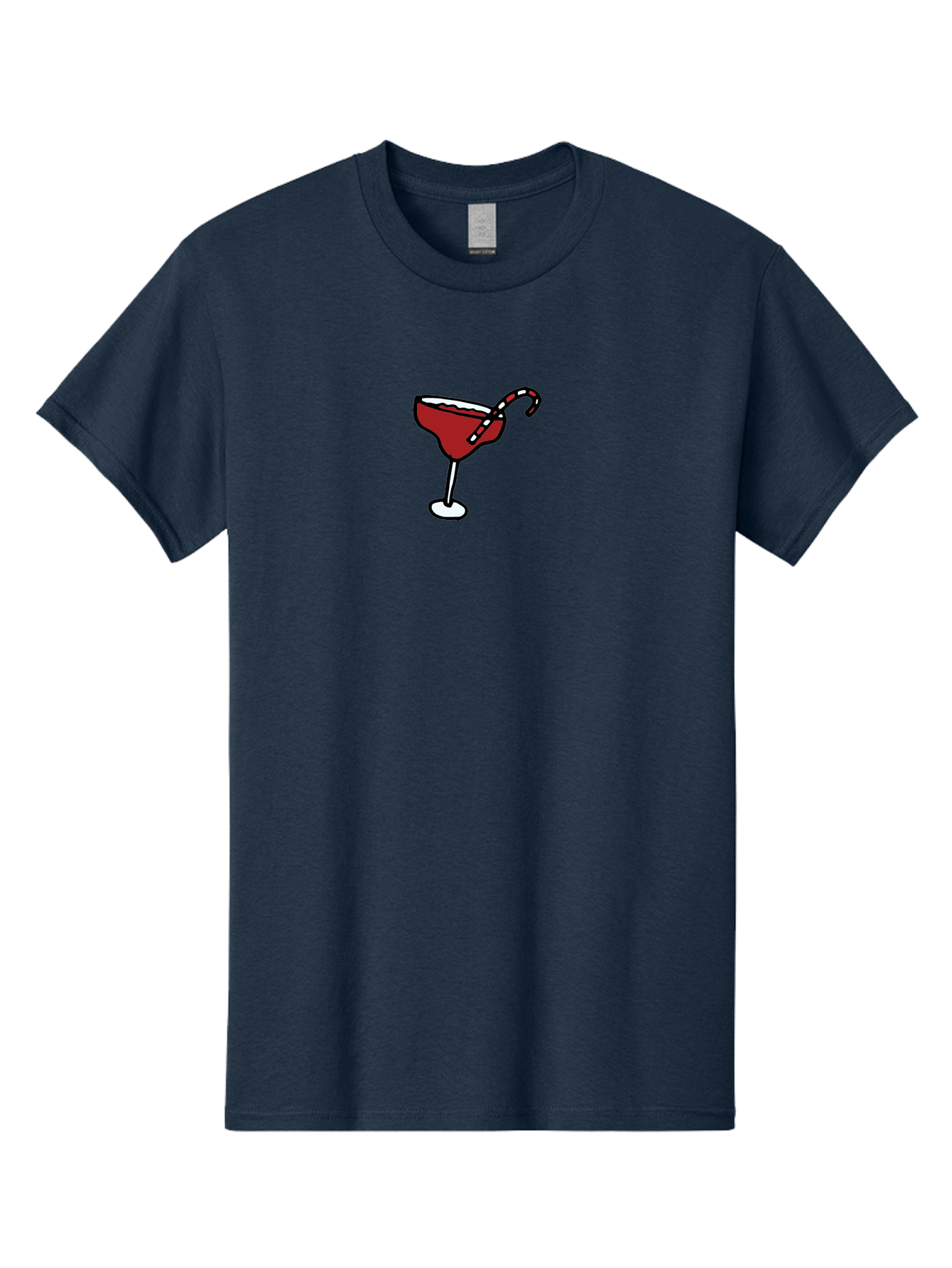 Candy-Cane-Martini Men'S Graphic Tee, 100% Cotton, Comfortable Casual Summer Wear, Machine Washable, Martini Glass, Red Cocktail, Candy Cane Garnish, Festive Drink, Holiday Party, Sweet Treat, Christmas Cocktail - Aaa783