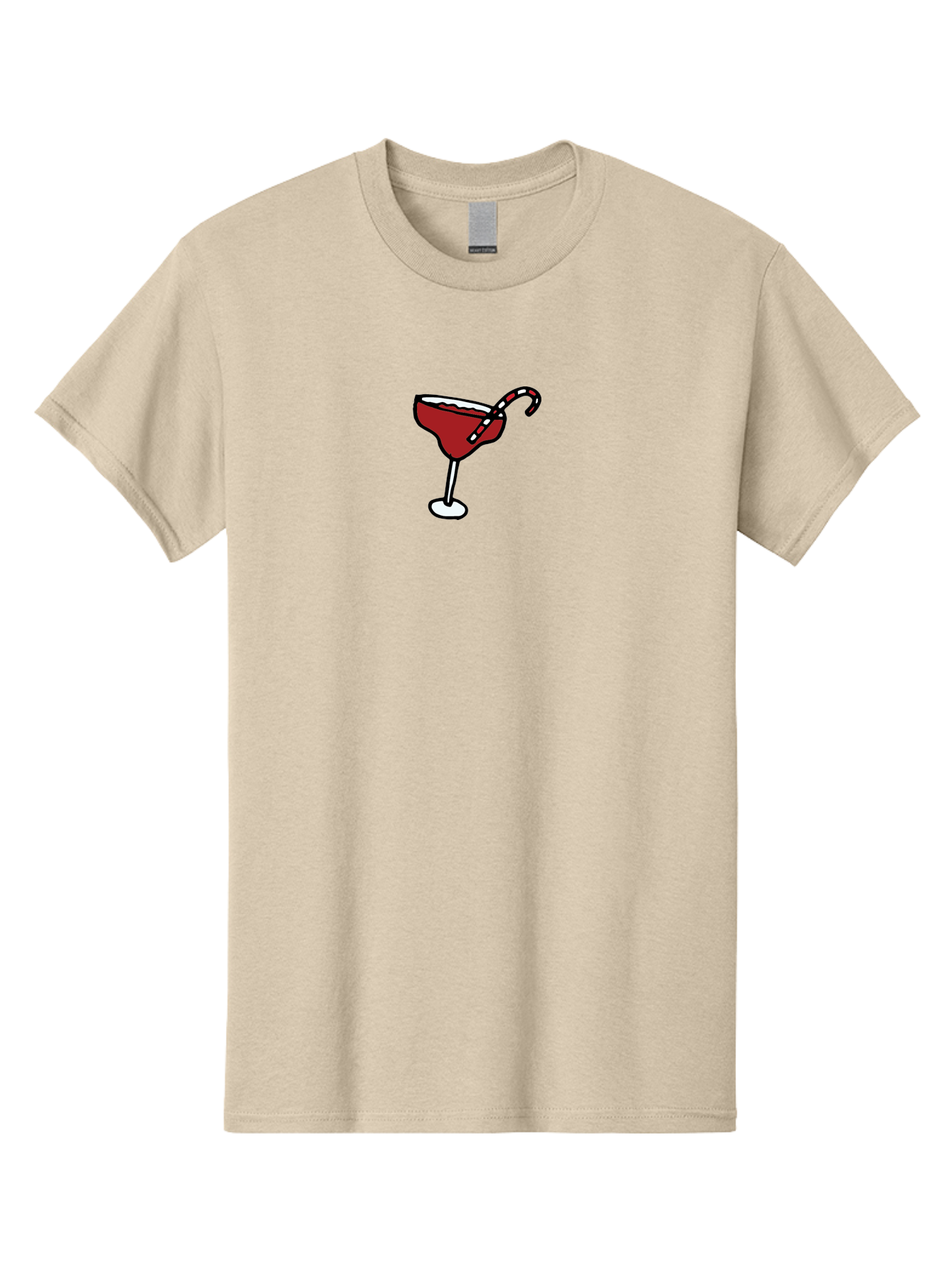 Candy-Cane-Martini Men'S Graphic Tee, 100% Cotton, Comfortable Casual Summer Wear, Machine Washable, Martini Glass, Red Cocktail, Candy Cane Garnish, Festive Drink, Holiday Party, Sweet Treat, Christmas Cocktail - Aaa783
