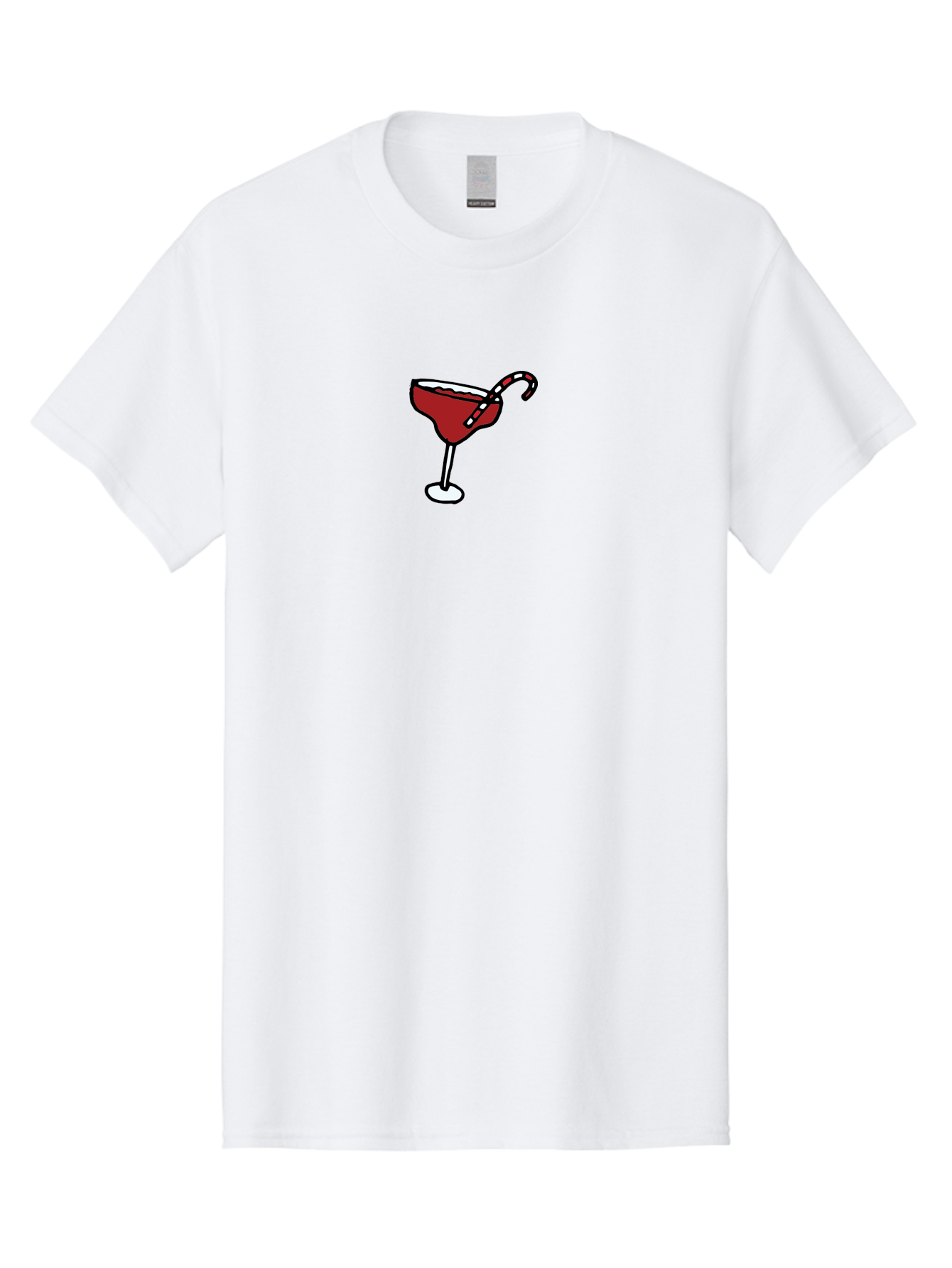 Candy-Cane-Martini Men'S Graphic Tee, 100% Cotton, Comfortable Casual Summer Wear, Machine Washable, Martini Glass, Red Cocktail, Candy Cane Garnish, Festive Drink, Holiday Party, Sweet Treat, Christmas Cocktail - Aaa783