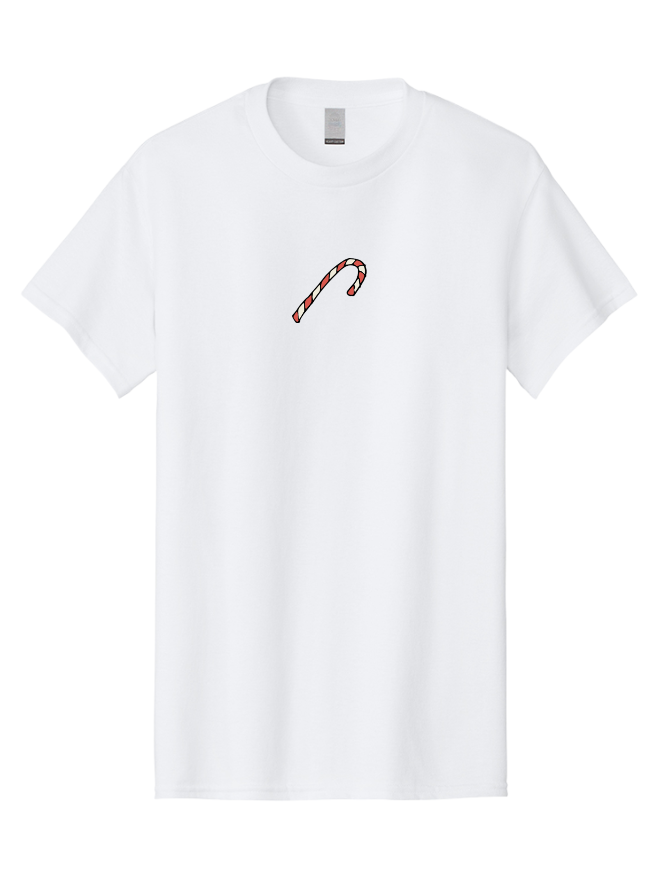 Candy-Cane Men'S Graphic Tee, 100% Cotton, Comfortable Casual Summer Wear, Machine Washable, Candy Cane, Red And White Stripes, Festive Treat, Holiday Season, Christmas Symbol, Sweet Indulgence, Peppermint Flavor - Aaa785