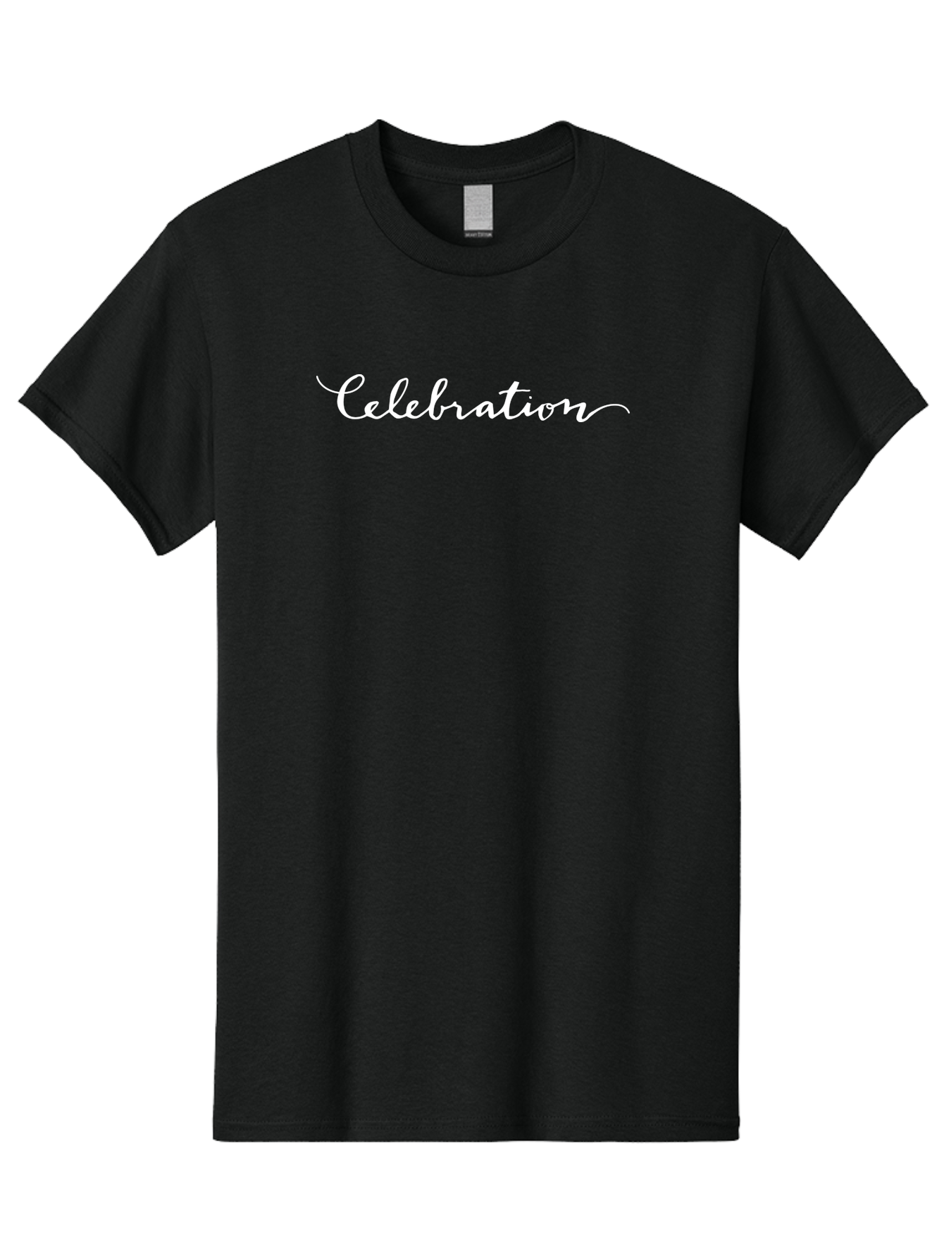 Celebration Men'S Graphic Tee, 100% Cotton, Comfortable Casual Summer Wear, Machine Washable, Party, Festive Atmosphere, Joyful Occasion, Celebration Text, White Cursive Font, Elegant Script - Aaa792