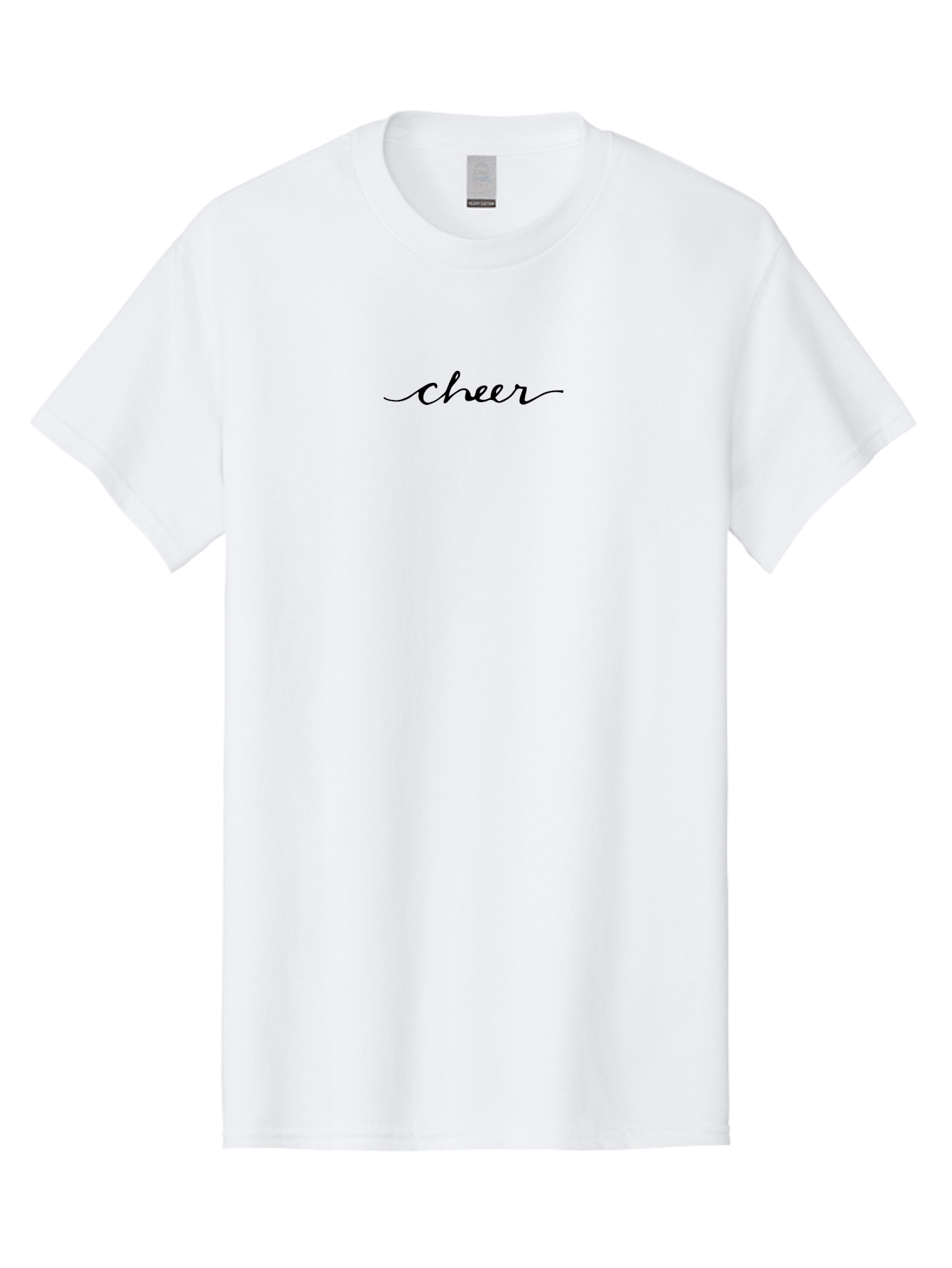 Cheer-4 Men'S Graphic Tee, 100% Cotton, Comfortable Casual Summer Wear, Machine Washable, Cheerleading Spirit, Motivational Quote, Cursive Text, Inspirational Phrase, Positive Vibes, Typography Art, Cheer Text - Aaa796