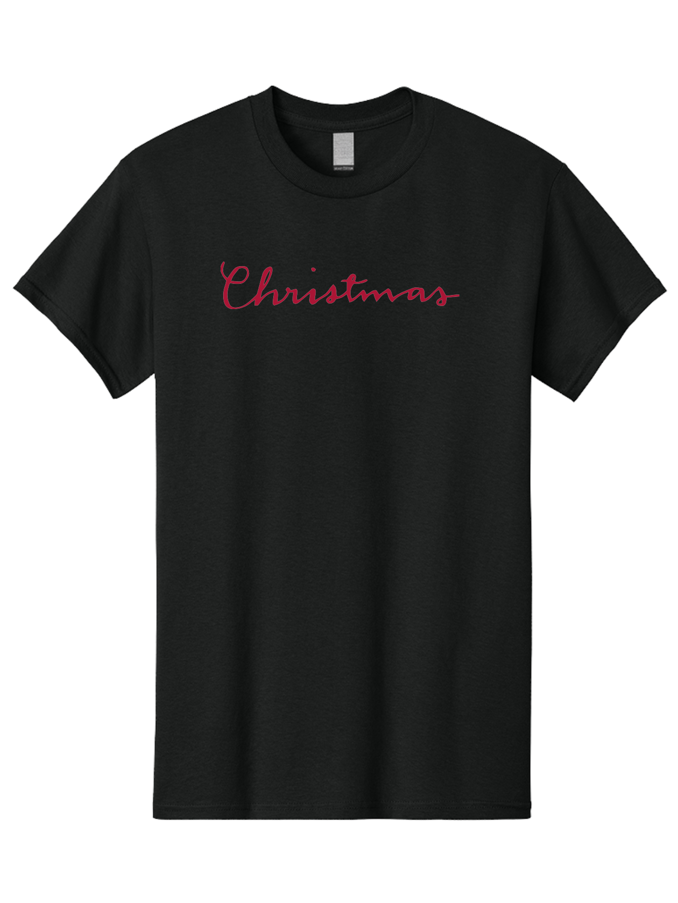 Christmas-2 Men'S Graphic Tee, 100% Cotton, Comfortable Casual Summer Wear, Machine Washable, Christmas Theme, Holiday Season, Festive Vibes, Red Cursive Text, Xmas Greeting, Winter Celebration, Holiday Cheer - Aaa802