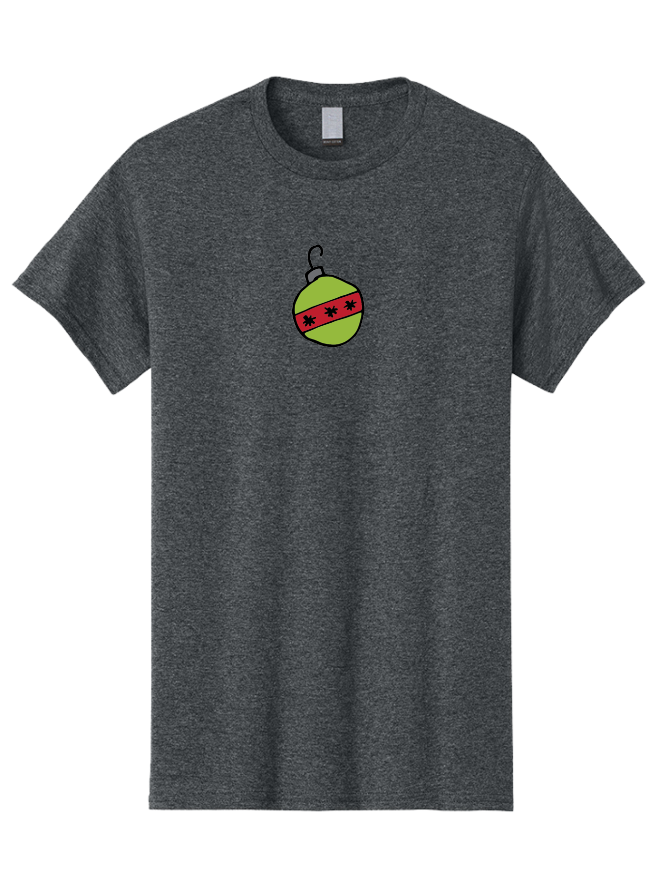 Christmas-Ornament-4 Men'S Graphic Tee, 100% Cotton, Comfortable Casual Summer Wear, Machine Washable, Christmas Ornament, Festive Decoration, Holiday Decor, Red And Green Colors, Asterisks Pattern, Winter Wonderland, - Aaa812