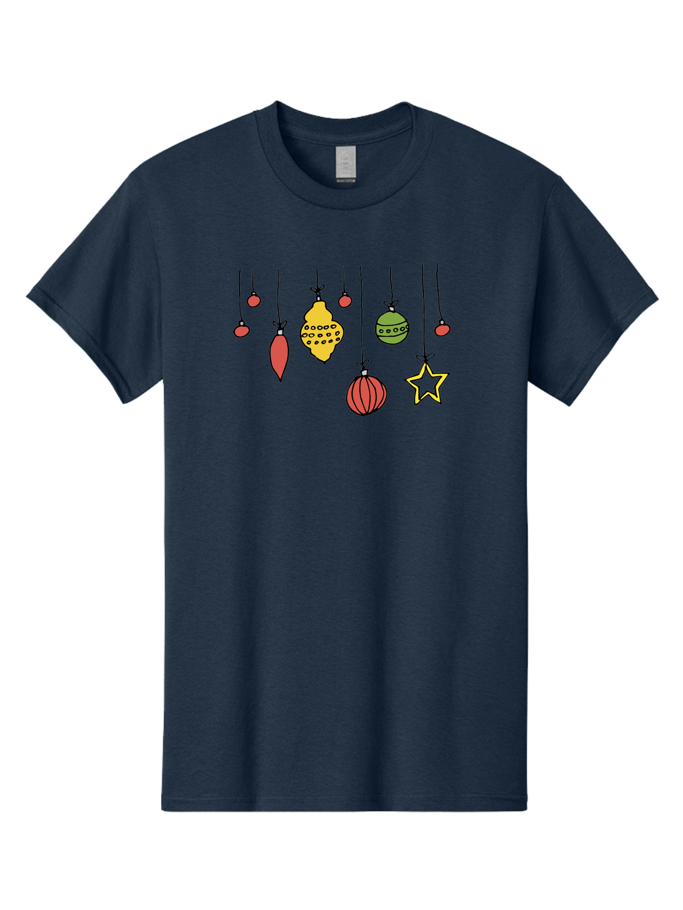 Christmas-Ornaments-1 Men'S Graphic Tee, 100% Cotton, Comfortable Casual Summer Wear, Machine Washable, Christmas Ornaments, Hanging Decorations, Festive Decor, Holiday Season, Christmas Tree Decorations, Red And Green Ornaments, - Aaa816