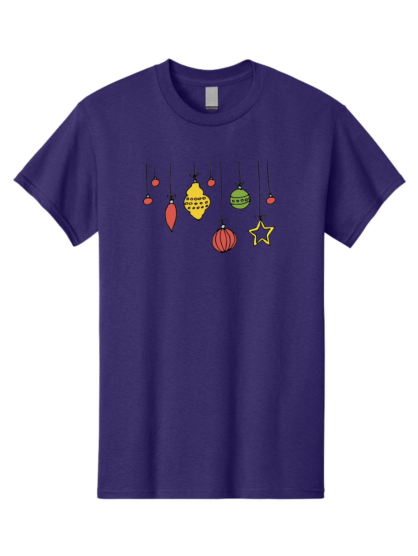 Christmas-Ornaments-1 Men'S Graphic Tee, 100% Cotton, Comfortable Casual Summer Wear, Machine Washable, Christmas Ornaments, Hanging Decorations, Festive Decor, Holiday Season, Christmas Tree Decorations, Red And Green Ornaments, - Aaa816