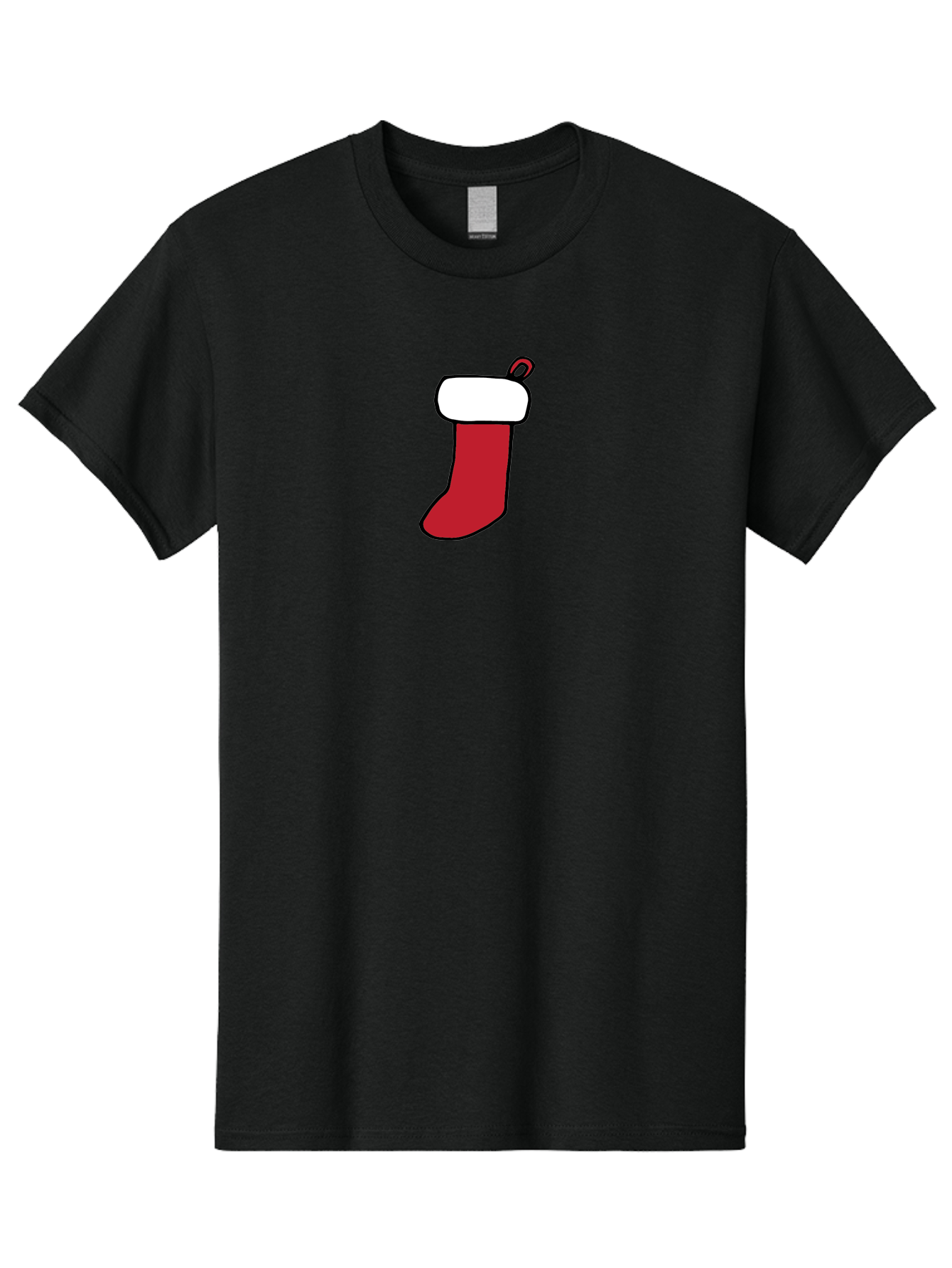 Christmas-Stocking-2 Men'S Graphic Tee, 100% Cotton, Comfortable Casual Summer Wear, Machine Washable, Christmas Stocking, Red And White, Festive Decor, Holiday Season, Merry Christmas, Winter Wonderland, Seasonal Illustration - Aaa820