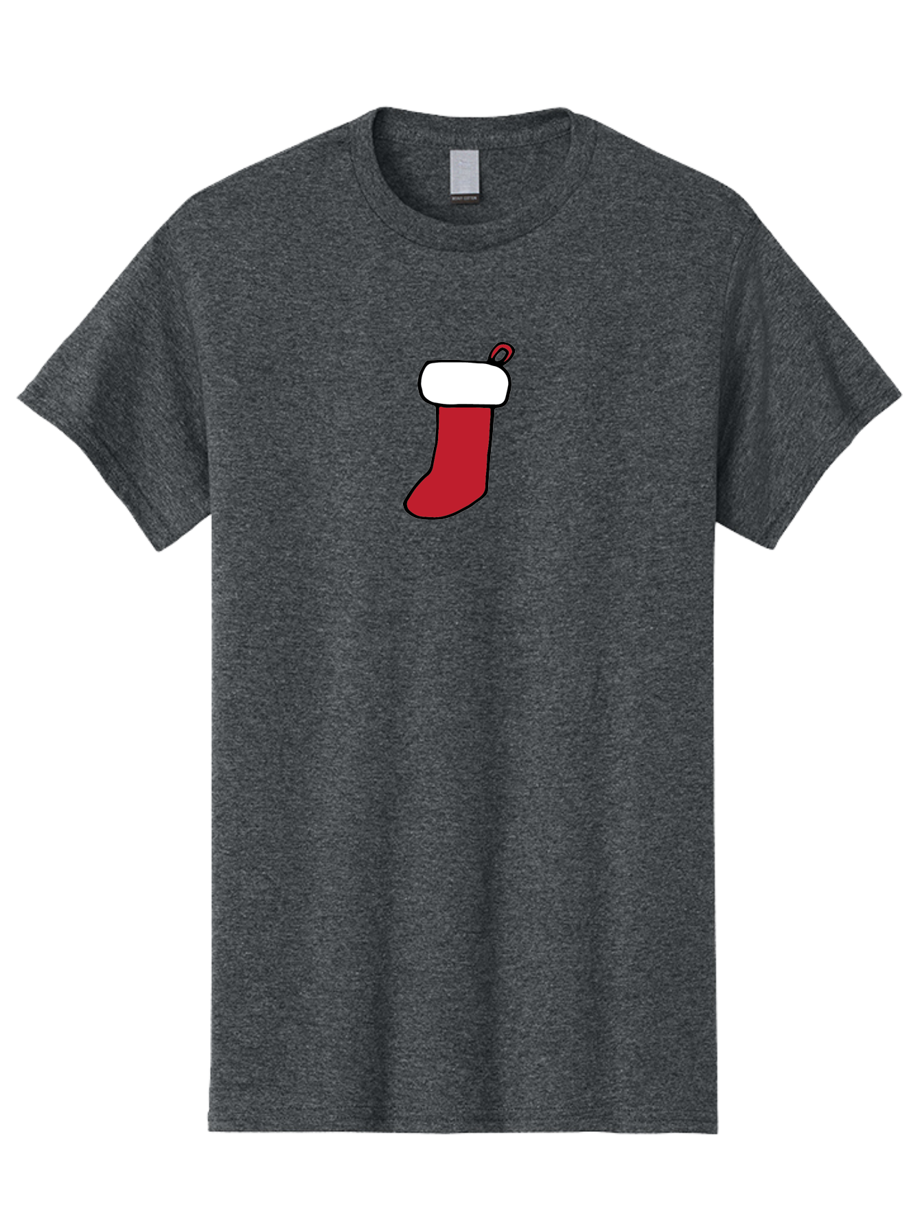 Christmas-Stocking-2 Men'S Graphic Tee, 100% Cotton, Comfortable Casual Summer Wear, Machine Washable, Christmas Stocking, Red And White, Festive Decor, Holiday Season, Merry Christmas, Winter Wonderland, Seasonal Illustration - Aaa820