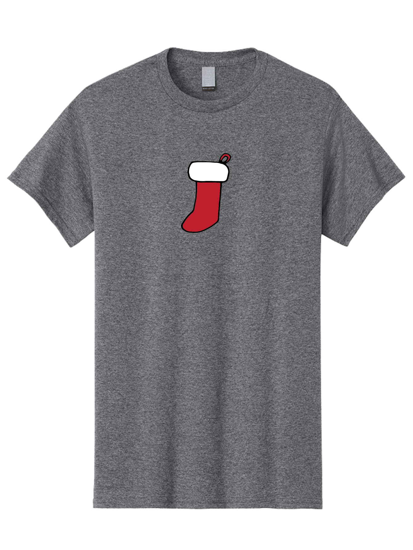 Christmas-Stocking-2 Men'S Graphic Tee, 100% Cotton, Comfortable Casual Summer Wear, Machine Washable, Christmas Stocking, Red And White, Festive Decor, Holiday Season, Merry Christmas, Winter Wonderland, Seasonal Illustration - Aaa820