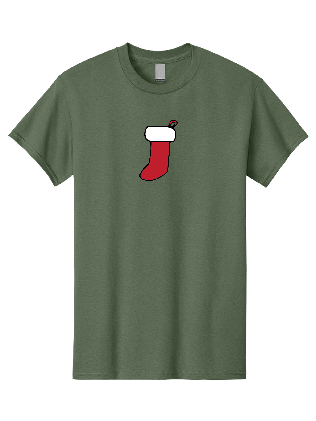Christmas-Stocking-2 Men'S Graphic Tee, 100% Cotton, Comfortable Casual Summer Wear, Machine Washable, Christmas Stocking, Red And White, Festive Decor, Holiday Season, Merry Christmas, Winter Wonderland, Seasonal Illustration - Aaa820