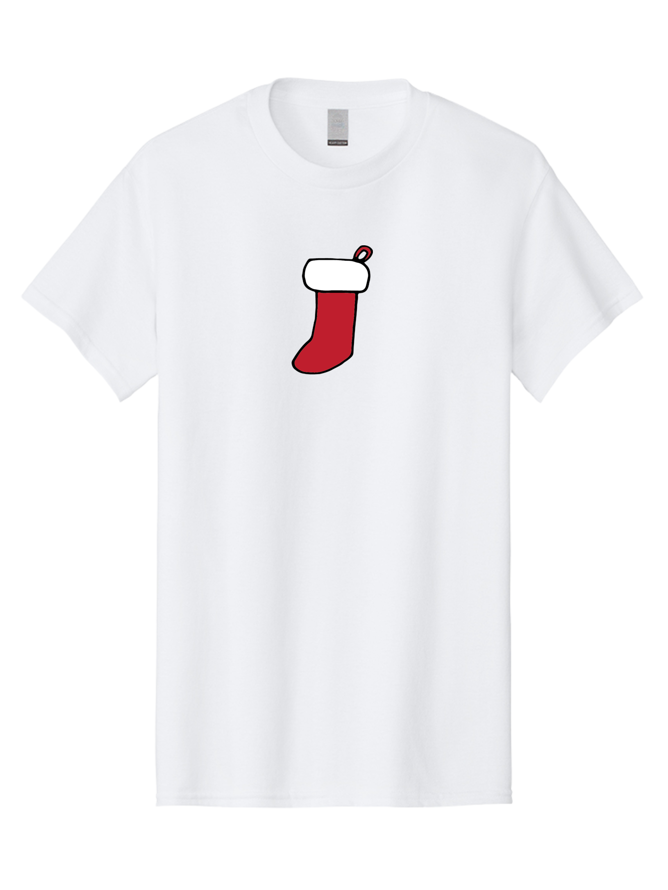 Christmas-Stocking-2 Men'S Graphic Tee, 100% Cotton, Comfortable Casual Summer Wear, Machine Washable, Christmas Stocking, Red And White, Festive Decor, Holiday Season, Merry Christmas, Winter Wonderland, Seasonal Illustration - Aaa820