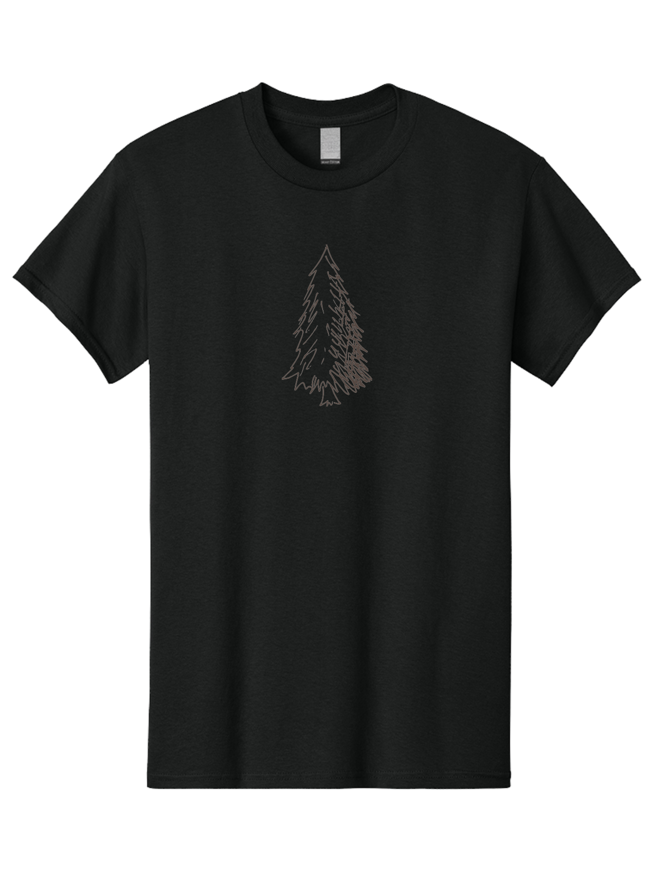 Christmas-Tree-1 Men'S Graphic Tee, 100% Cotton, Comfortable Casual Summer Wear, Machine Washable, Hand-Drawn Christmas Tree, Simple Illustration, Festive Symbol, Holiday Decoration, Minimalist Design, Purple Outline - Aaa822