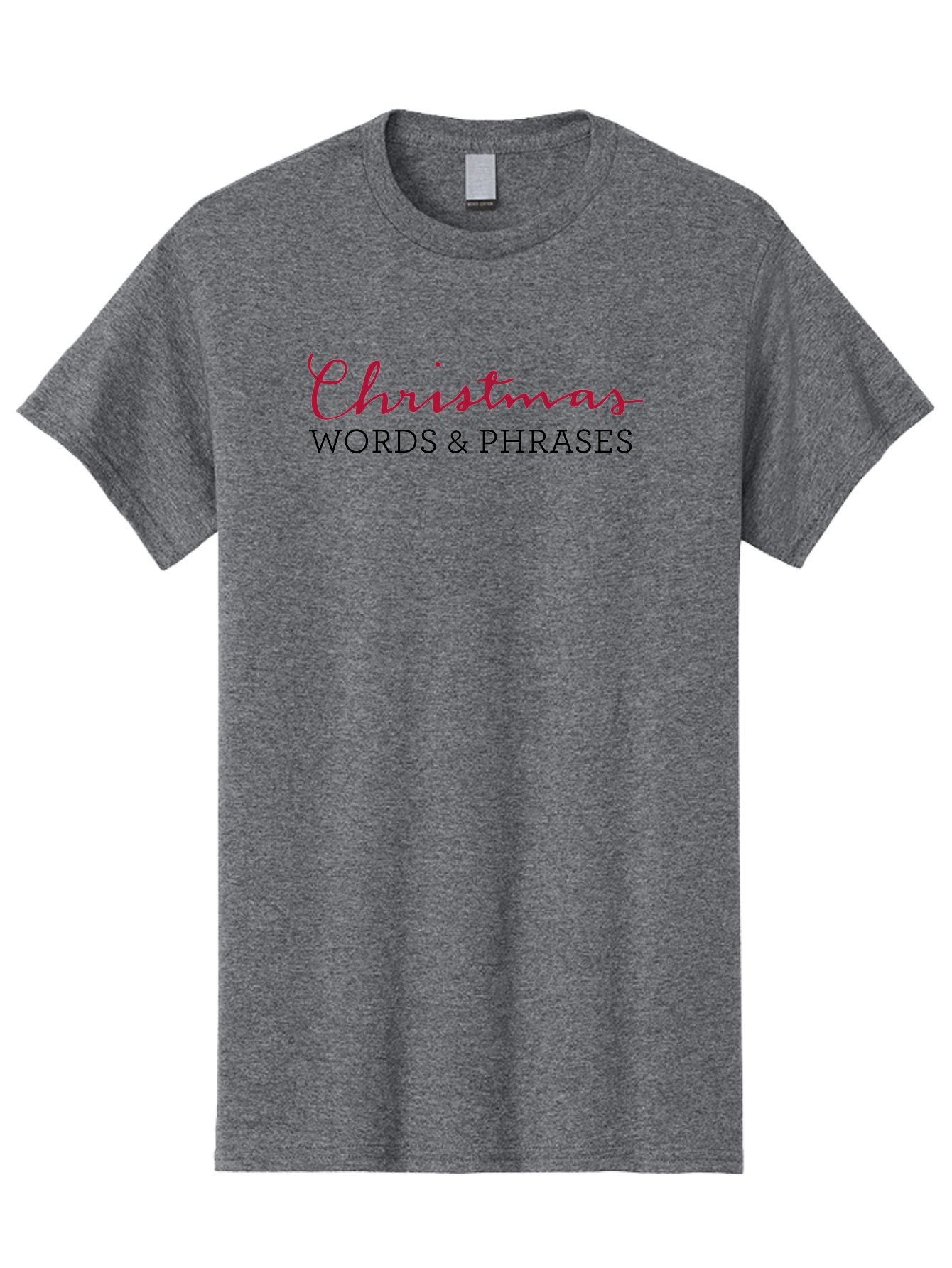 Christmas-Words-Phrases-2 Men'S Graphic Tee, 100% Cotton, Comfortable Casual Summer Wear, Machine Washable, Christmas Graphics, Holiday Phrases, Festive Fonts, Christmas Vocabulary, Seasonal Wording, Red And Black Text - Aaa829