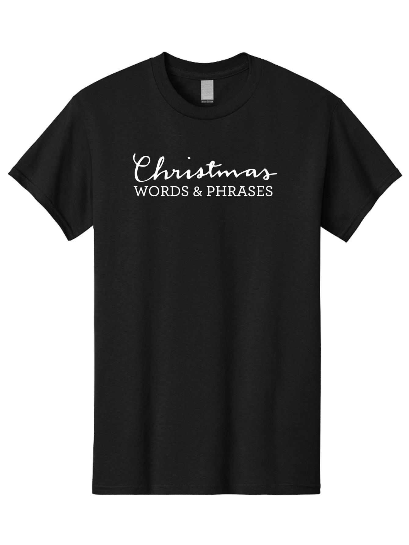 Christmas-Words-Phrases Men'S Graphic Tee, 100% Cotton, Comfortable Casual Summer Wear, Machine Washable, Christmas Words, Holiday Phrases, Festive Language, Christmas Vocabulary, Winter Phrases, Seasonal Expressions, Christmas Terminology - Aaa830