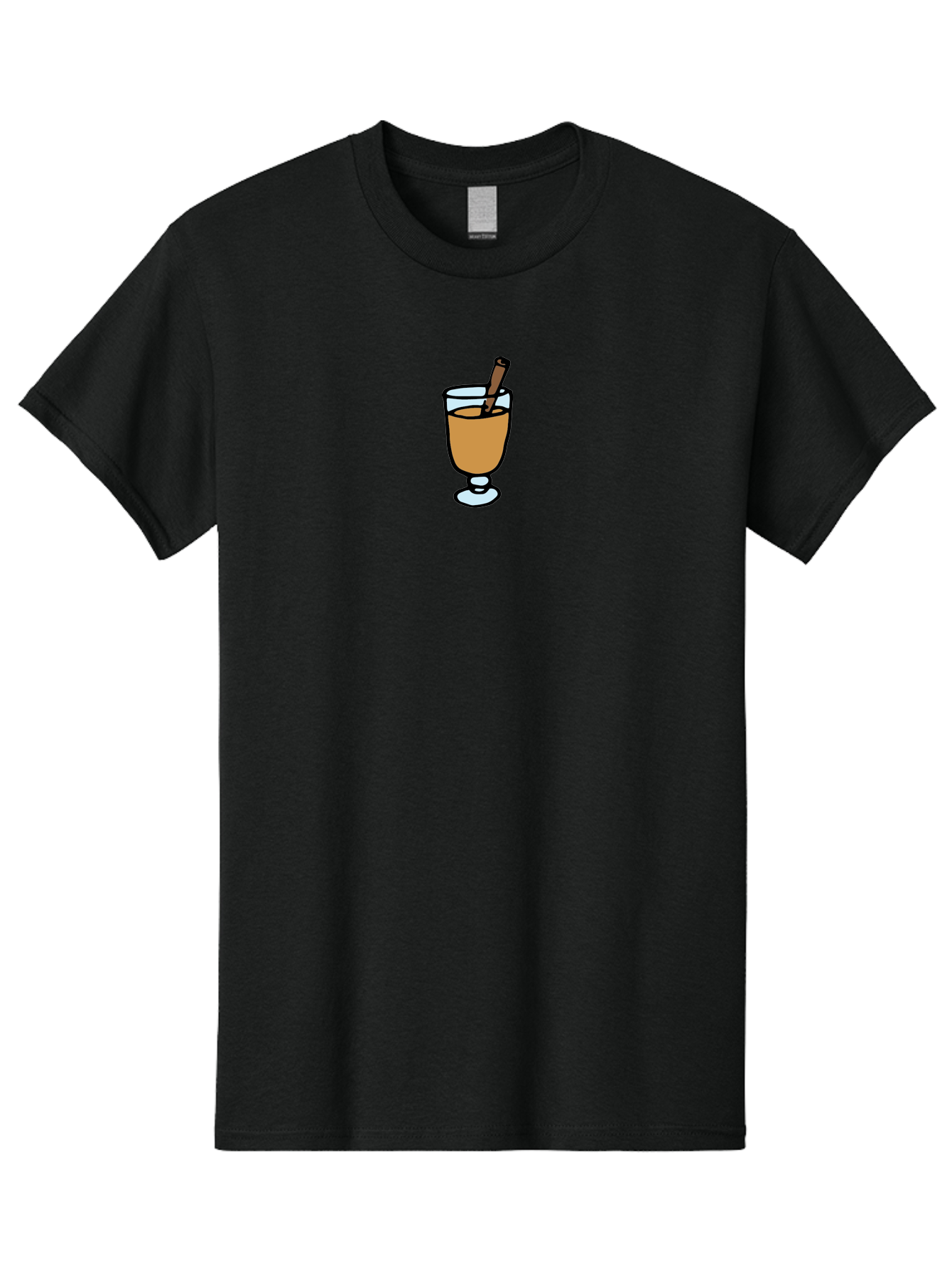 Cinnamon-Cocktail Men'S Graphic Tee, 100% Cotton, Comfortable Casual Summer Wear, Machine Washable, Glass Of Warm Drink, Cinnamon Stick, Autumn Beverage, Cozy Atmosphere, Comforting Drink, Spicy Flavor, Festive Treat, Hot Cider, - Aaa834