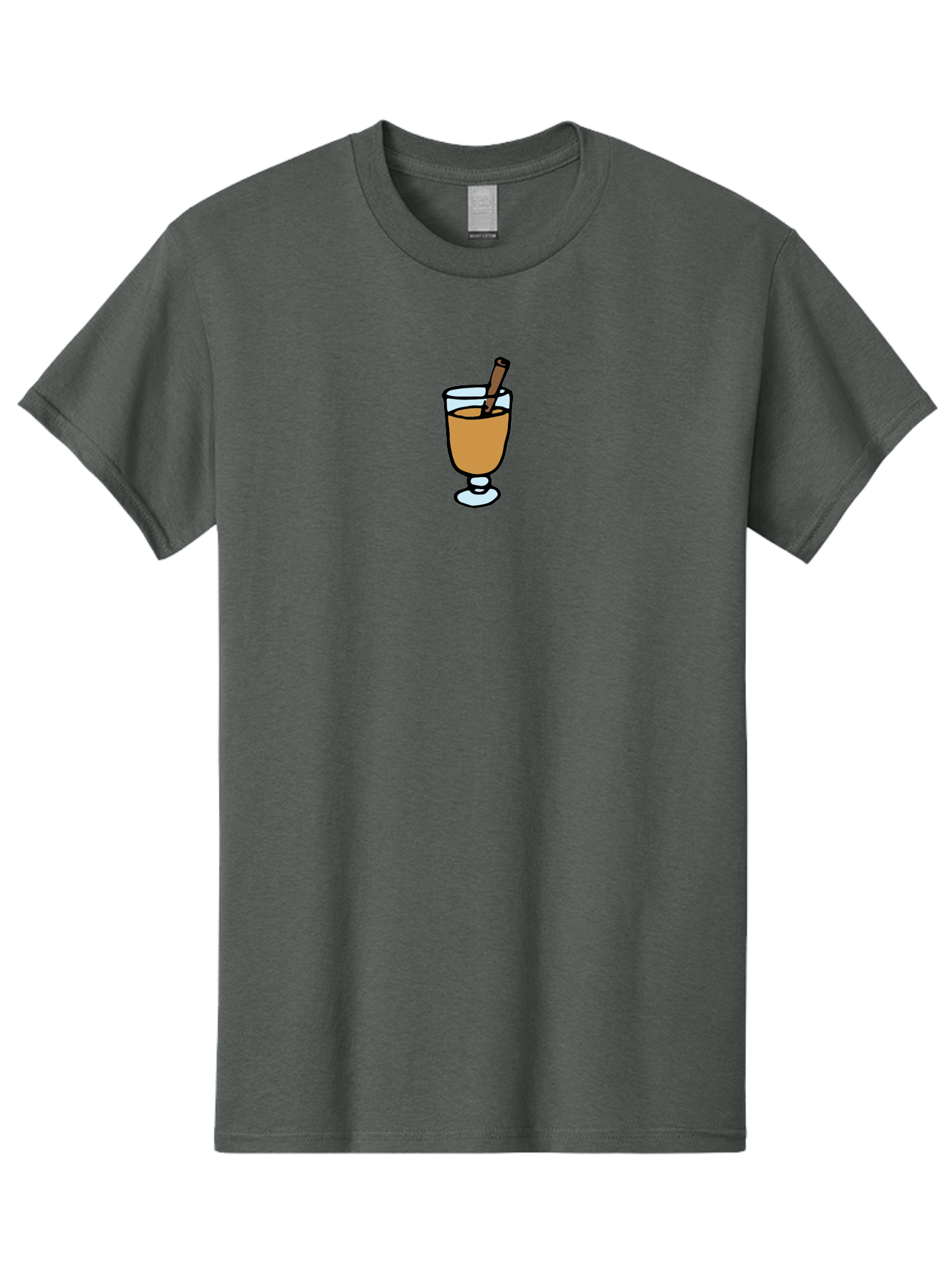 Cinnamon-Cocktail Men'S Graphic Tee, 100% Cotton, Comfortable Casual Summer Wear, Machine Washable, Glass Of Warm Drink, Cinnamon Stick, Autumn Beverage, Cozy Atmosphere, Comforting Drink, Spicy Flavor, Festive Treat, Hot Cider, - Aaa834