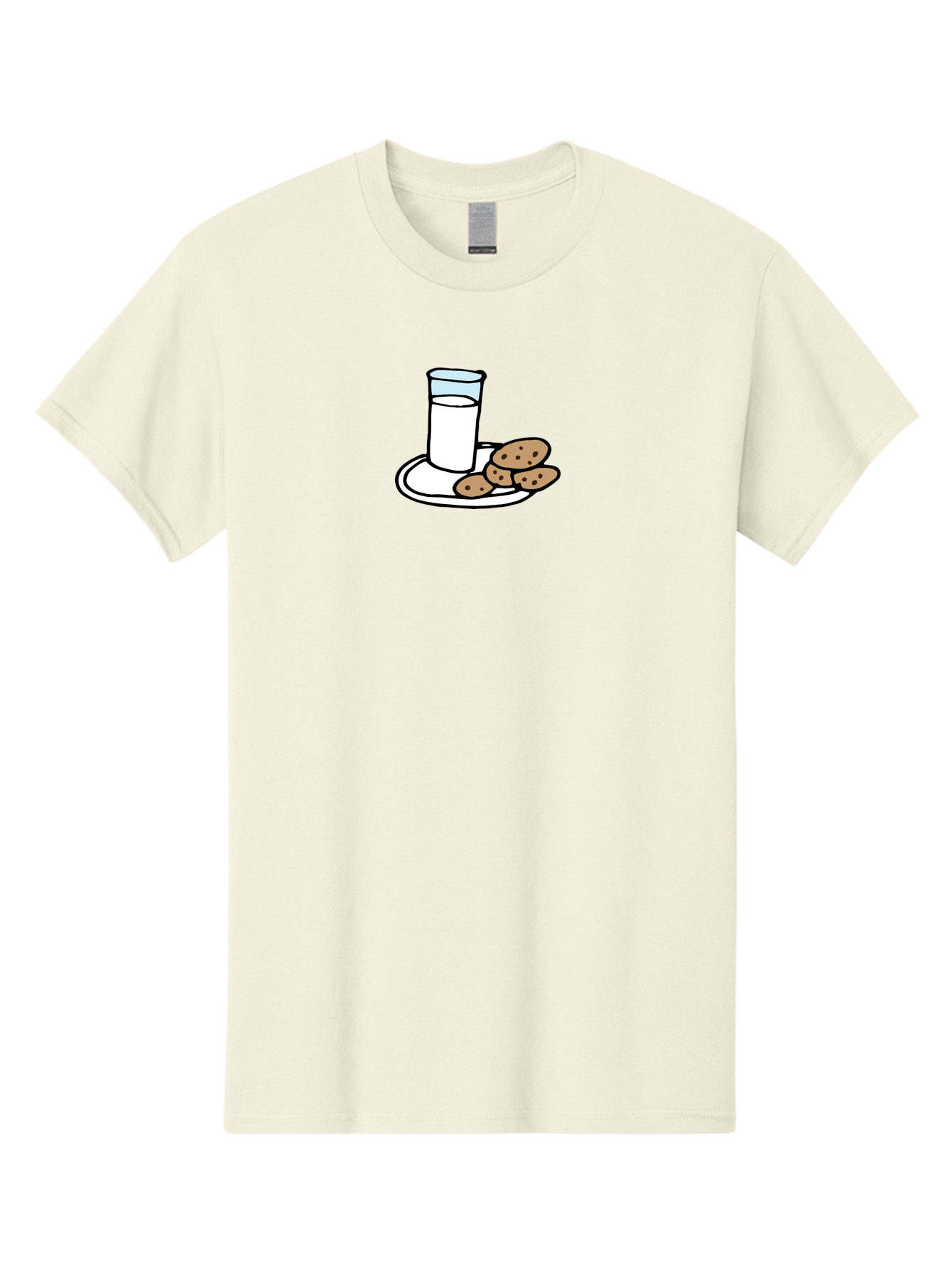 Cookies-And-Milk Men'S Graphic Tee, 100% Cotton, Comfortable Casual Summer Wear, Machine Washable, Glass Of Milk, Chocolate Chip Cookies, Sweet Treats, Snack Time, Comfort Food, Cookies And Milk, Cookie Love, Milk And Cookies - Aaa840