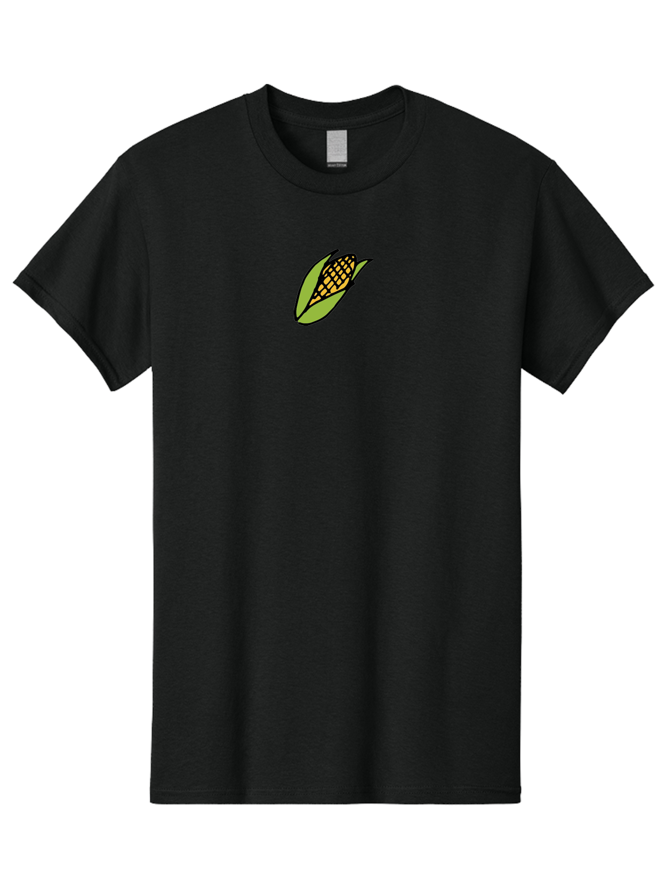 Corn-On-Cob Men'S Graphic Tee, 100% Cotton, Comfortable Casual Summer Wear, Machine Washable, Ear Of Corn, Yellow Kernels, Green Husk, Black Outline, Cartoon Style, Illustration, Vegetable, Food, Agriculture, Harvest - Aaa841