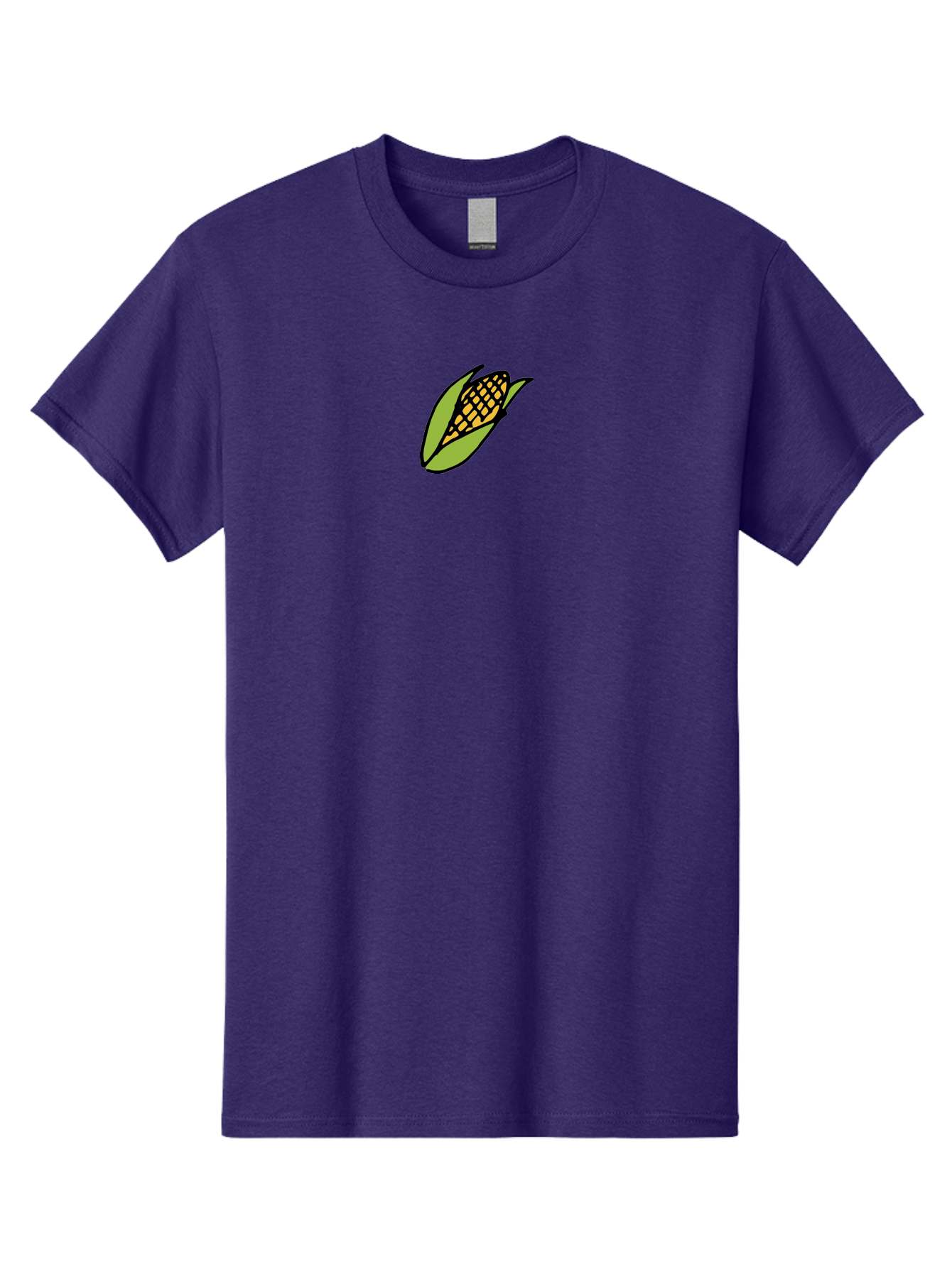 Corn-On-Cob Men'S Graphic Tee, 100% Cotton, Comfortable Casual Summer Wear, Machine Washable, Ear Of Corn, Yellow Kernels, Green Husk, Black Outline, Cartoon Style, Illustration, Vegetable, Food, Agriculture, Harvest - Aaa841