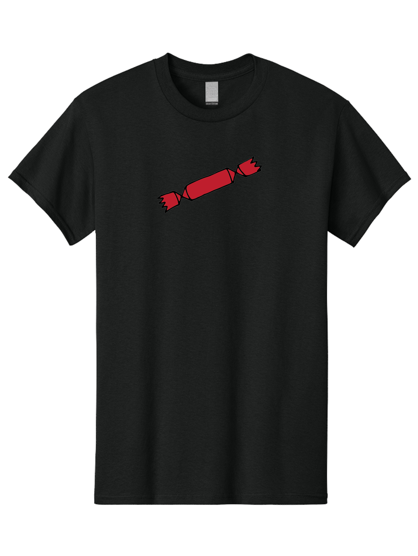 Cracker Men'S Graphic Tee, 100% Cotton, Comfortable Casual Summer Wear, Machine Washable, Cartoon Cracker, Red Firecracker, Celebration, Party Popper, Festive, Holiday, Red Color, Cartoon Style - Aaa842