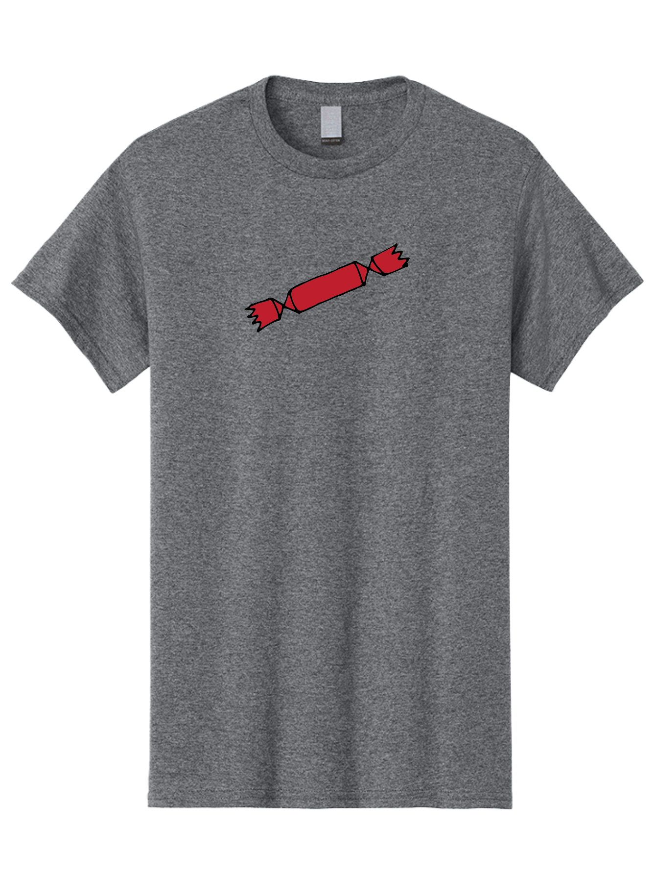 Cracker Men'S Graphic Tee, 100% Cotton, Comfortable Casual Summer Wear, Machine Washable, Cartoon Cracker, Red Firecracker, Celebration, Party Popper, Festive, Holiday, Red Color, Cartoon Style - Aaa842