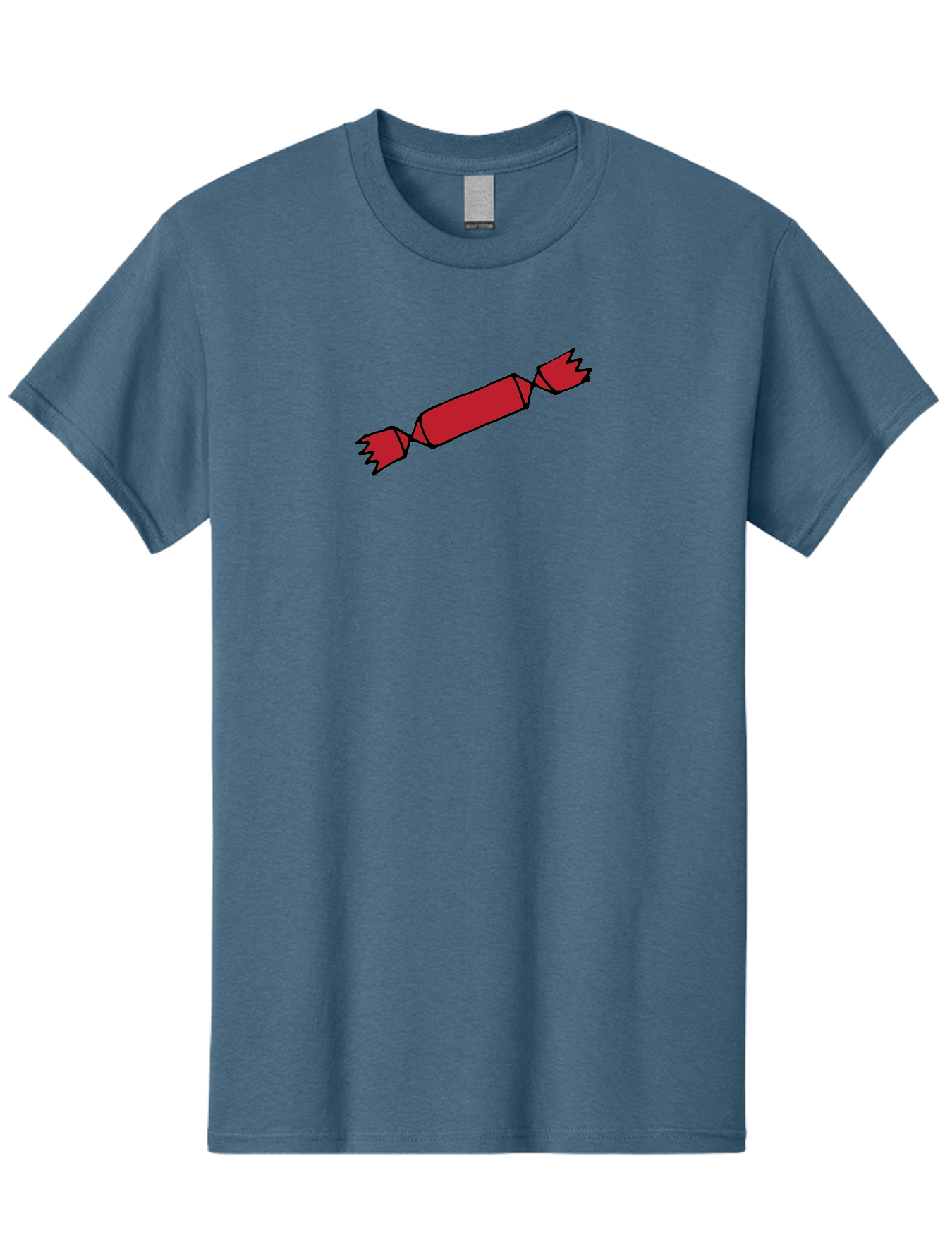 Cracker Men'S Graphic Tee, 100% Cotton, Comfortable Casual Summer Wear, Machine Washable, Cartoon Cracker, Red Firecracker, Celebration, Party Popper, Festive, Holiday, Red Color, Cartoon Style - Aaa842