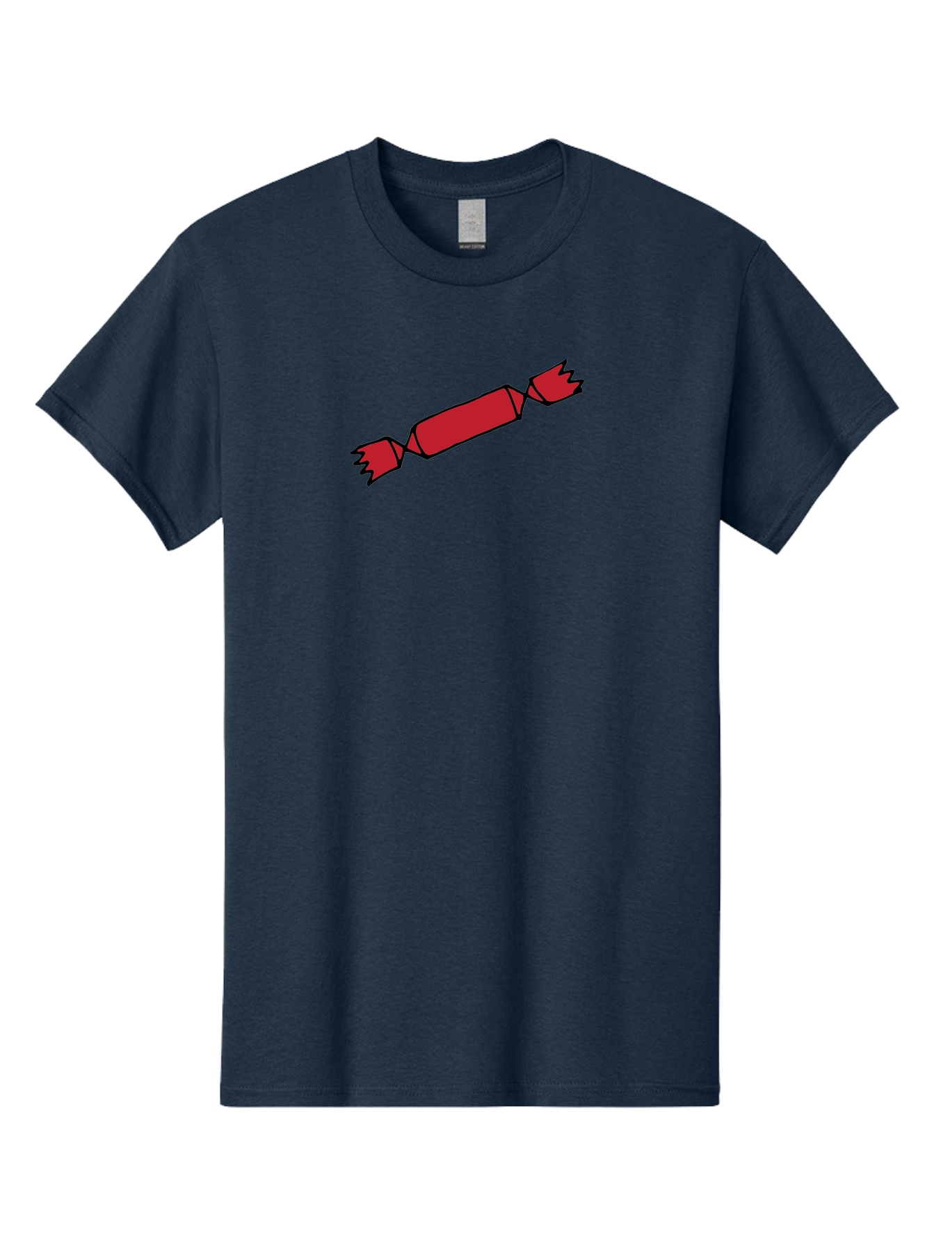 Cracker Men'S Graphic Tee, 100% Cotton, Comfortable Casual Summer Wear, Machine Washable, Cartoon Cracker, Red Firecracker, Celebration, Party Popper, Festive, Holiday, Red Color, Cartoon Style - Aaa842