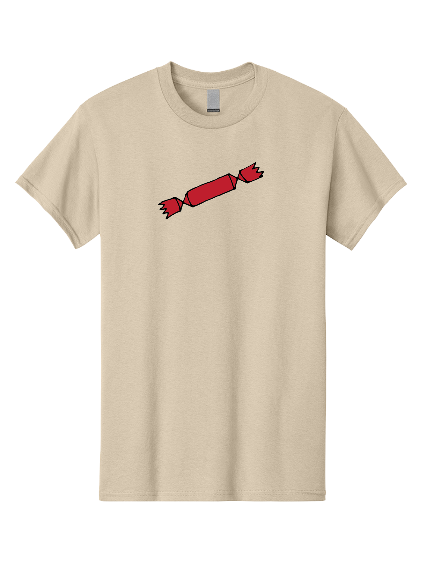Cracker Men'S Graphic Tee, 100% Cotton, Comfortable Casual Summer Wear, Machine Washable, Cartoon Cracker, Red Firecracker, Celebration, Party Popper, Festive, Holiday, Red Color, Cartoon Style - Aaa842