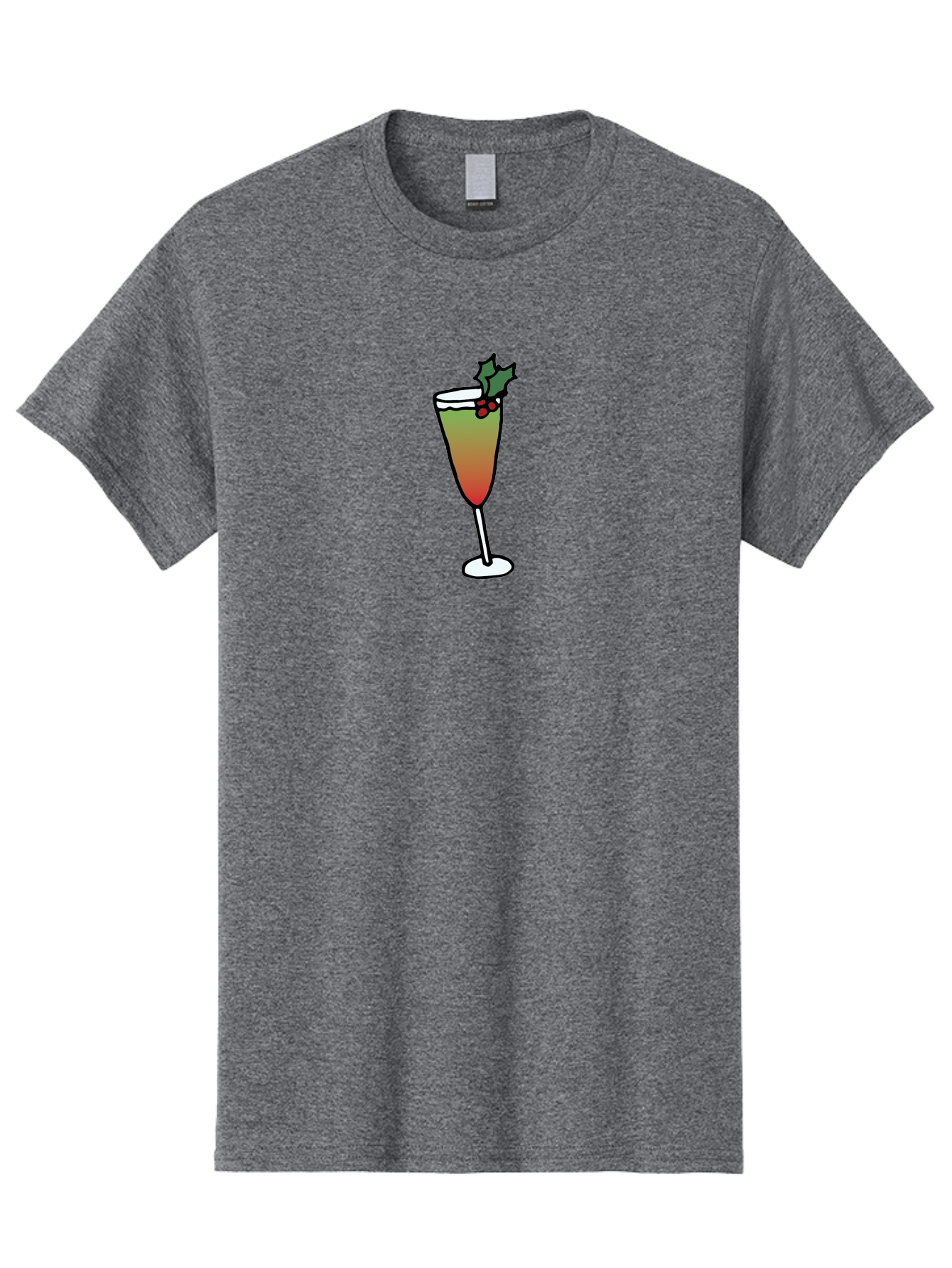 Cranberry-Christmas-Cocktail Men'S Graphic Tee, 100% Cotton, Comfortable Casual Summer Wear, Machine Washable, Holiday Cocktail, Festive Drink, Cranberry Martini, Champagne Flute, Holly Garnish, Red Berries, Christmas Drink, Party Beverage, - Aaa843