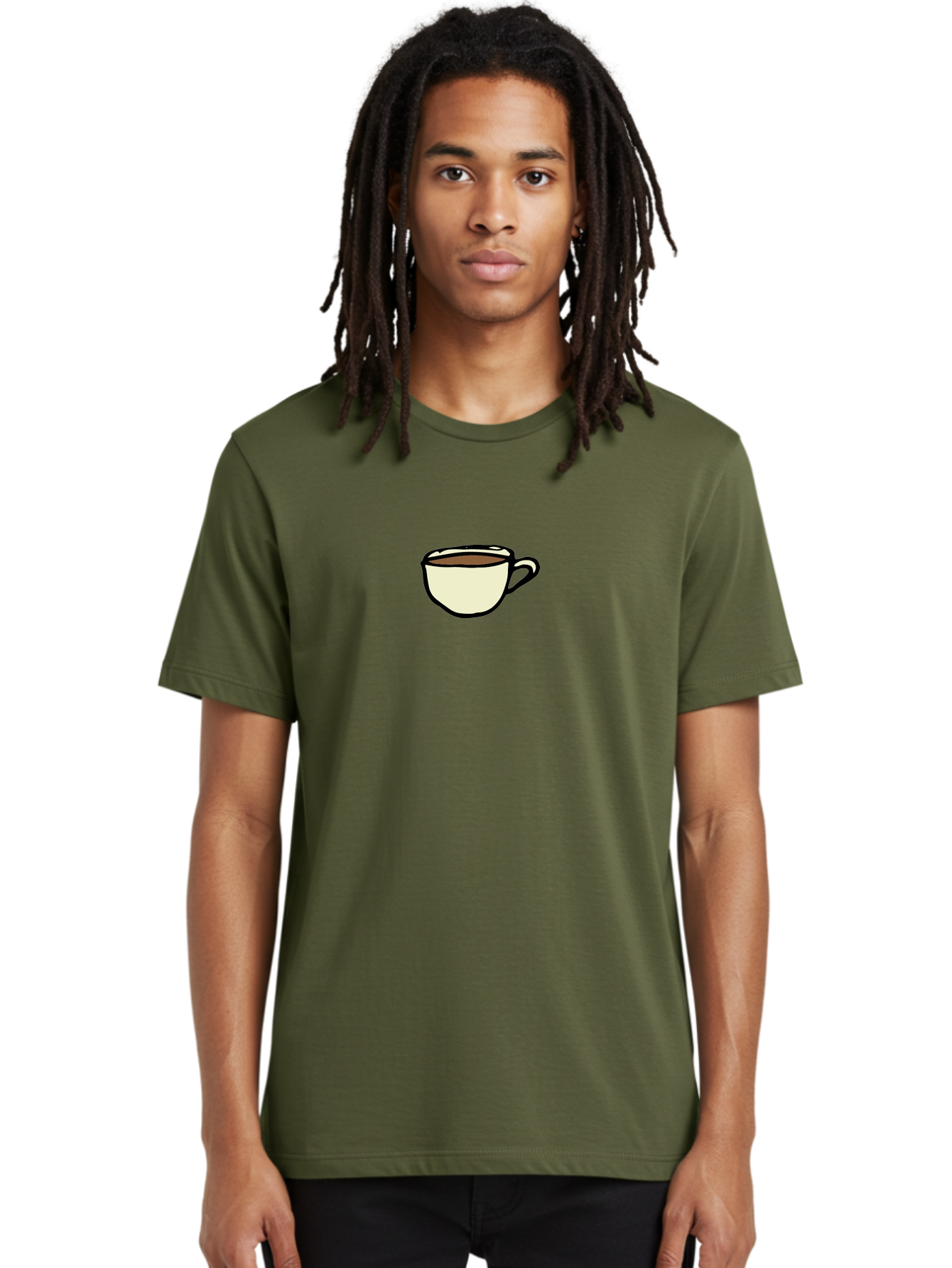 Cup-Of-Coffee Men'S Graphic Tee, 100% Cotton, Comfortable Casual Summer Wear, Machine Washable, Coffee Cup, Hot Beverage, Morning Pick-Me-Up, Caffeine Boost, Coffee Break, Tea Cup - Aaa845