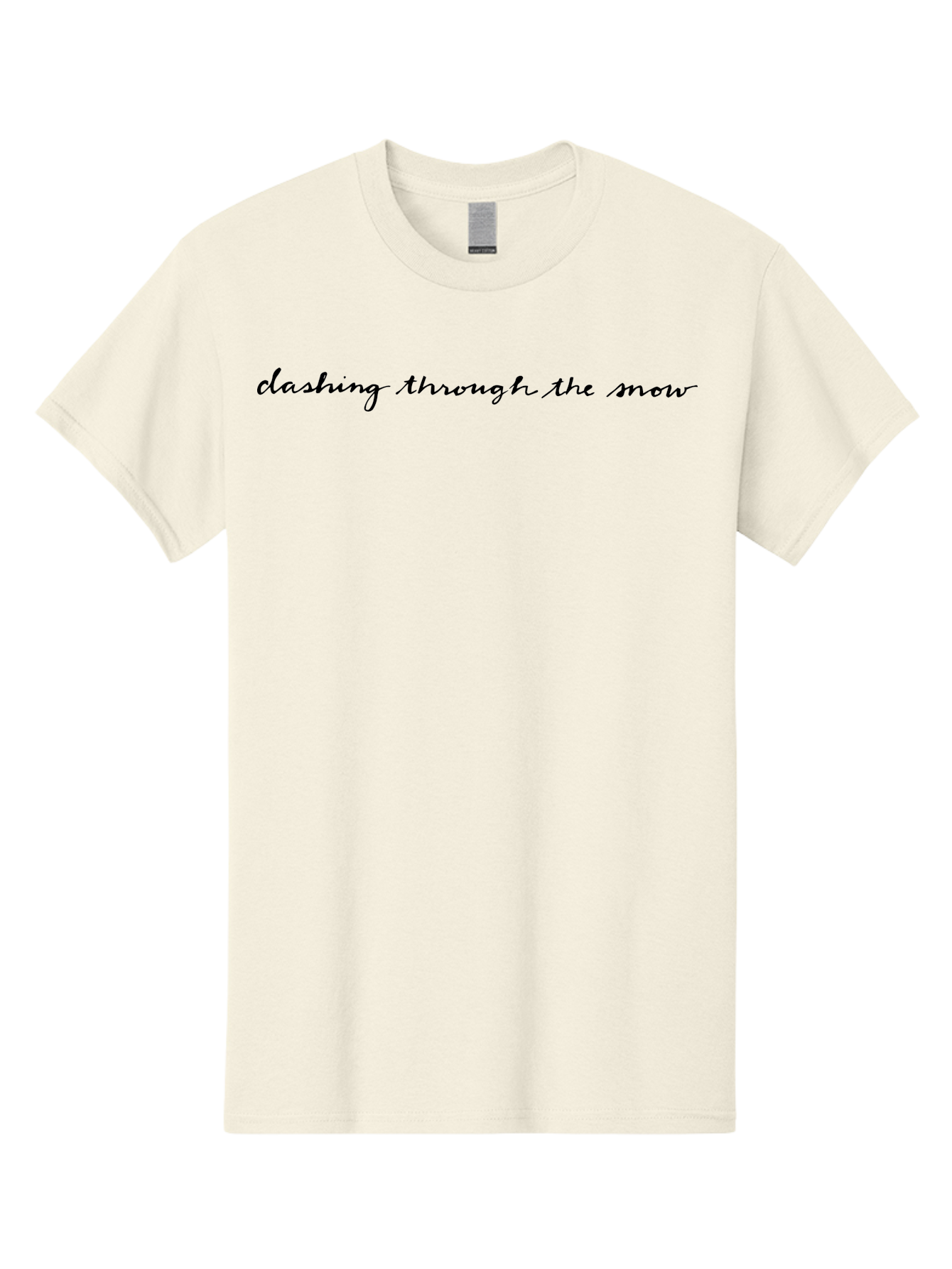 Dashing-Through-The-Snow Men'S Graphic Tee, 100% Cotton, Comfortable Casual Summer Wear, Machine Washable, Dashing Through The Snow, Winter Wonderland, Festive Season, Holiday Cheer, Cursive Text, Black Script, Snowy Vibes, Christmas Magic - Aaa848