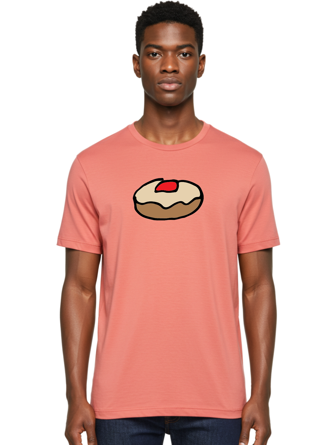 donut with cherry on top, sweet treat, dessert, glazed donut, cherry topping, tasty pastry, baked goods, sweet tooth, donut love, foodie, cartoon style