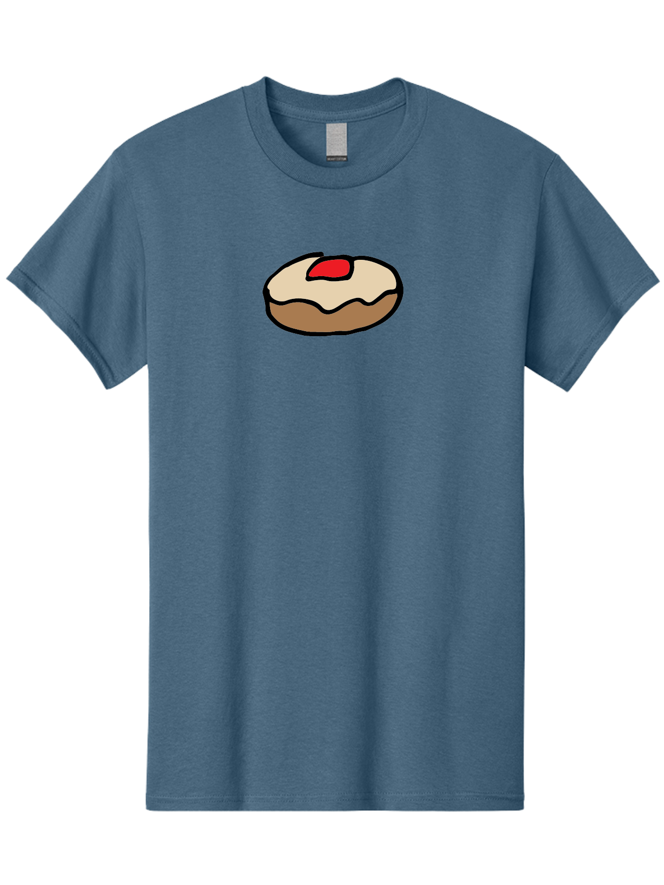 Donut-With-Cherry Men'S Graphic Tee, 100% Cotton, Comfortable Casual Summer Wear, Machine Washable, Donut With Cherry On Top, Sweet Treat, Dessert, Glazed Donut, Cherry Topping, Tasty Pastry, Baked Goods, Sweet Tooth, Donut Love, Foodie, - Aaa860