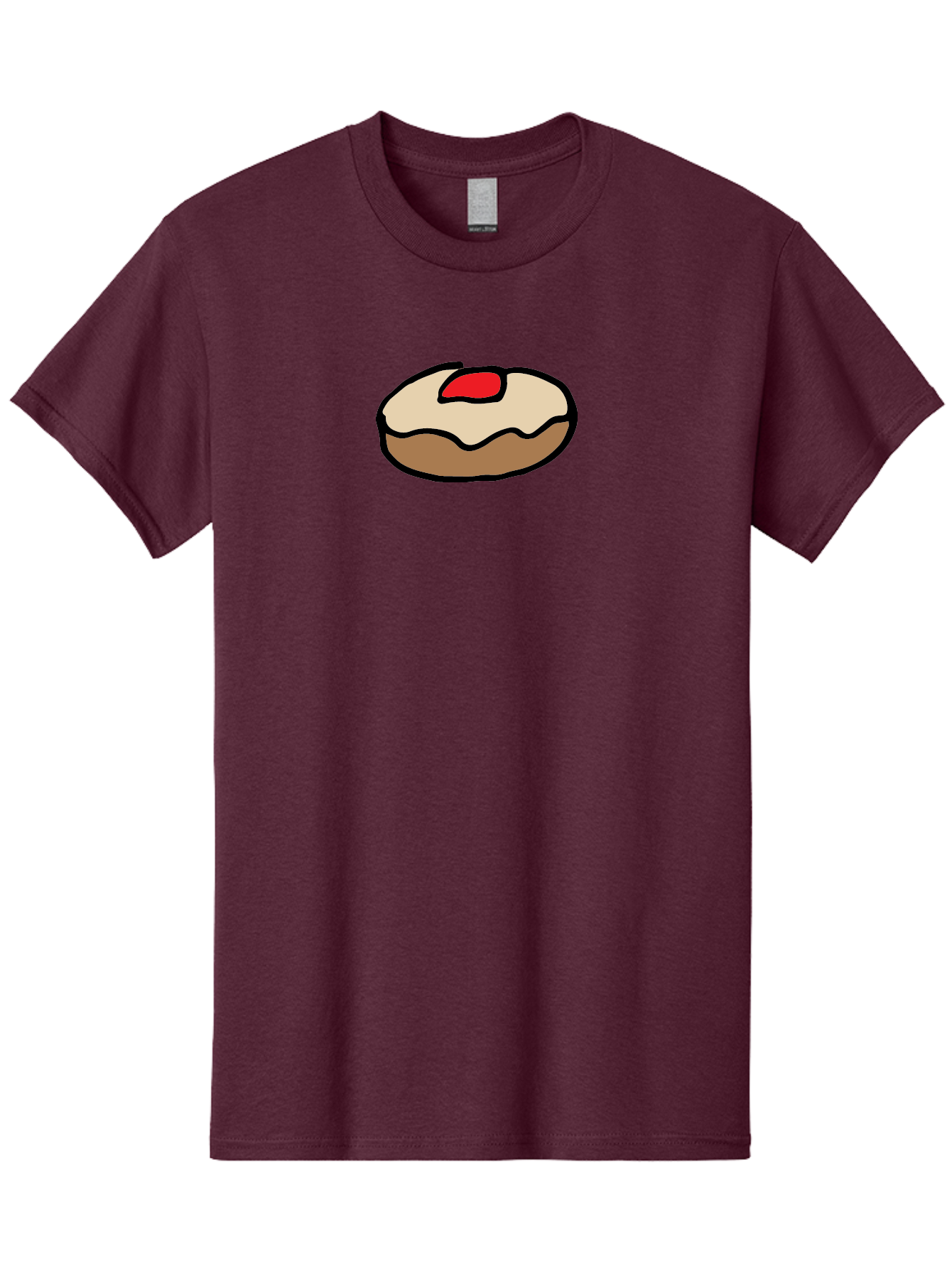 Donut-With-Cherry Men'S Graphic Tee, 100% Cotton, Comfortable Casual Summer Wear, Machine Washable, Donut With Cherry On Top, Sweet Treat, Dessert, Glazed Donut, Cherry Topping, Tasty Pastry, Baked Goods, Sweet Tooth, Donut Love, Foodie, - Aaa860