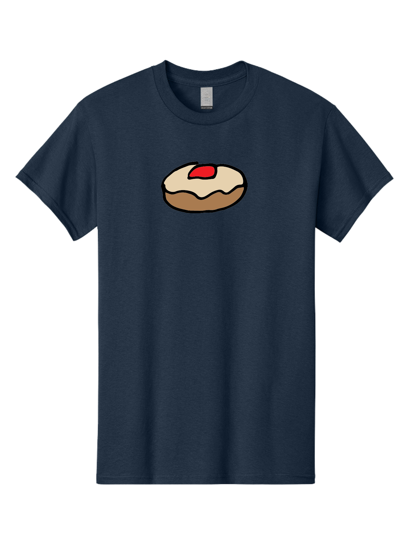 Donut-With-Cherry Men'S Graphic Tee, 100% Cotton, Comfortable Casual Summer Wear, Machine Washable, Donut With Cherry On Top, Sweet Treat, Dessert, Glazed Donut, Cherry Topping, Tasty Pastry, Baked Goods, Sweet Tooth, Donut Love, Foodie, - Aaa860