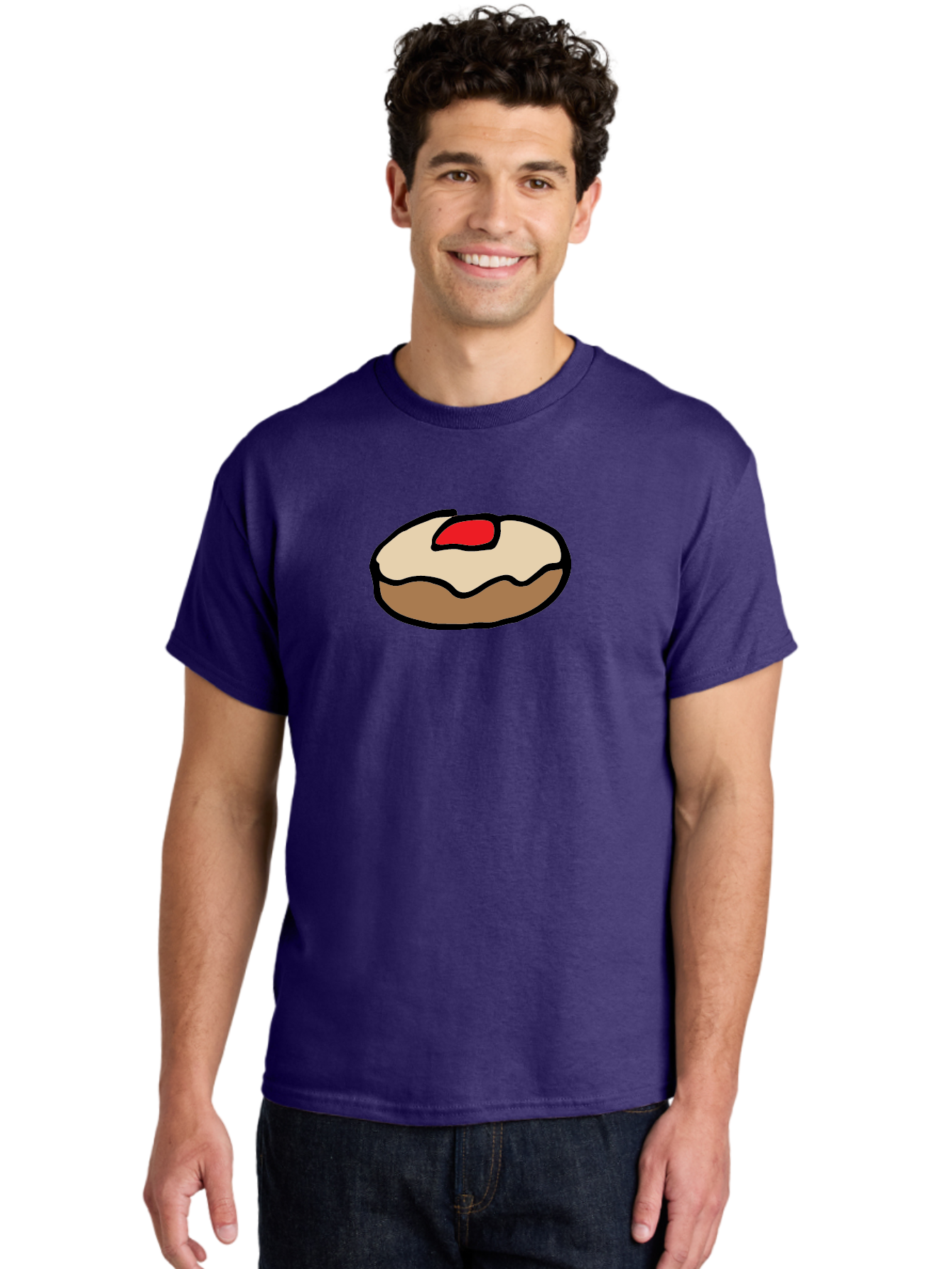 donut with cherry on top, sweet treat, dessert, glazed donut, cherry topping, tasty pastry, baked goods, sweet tooth, donut love, foodie, cartoon style