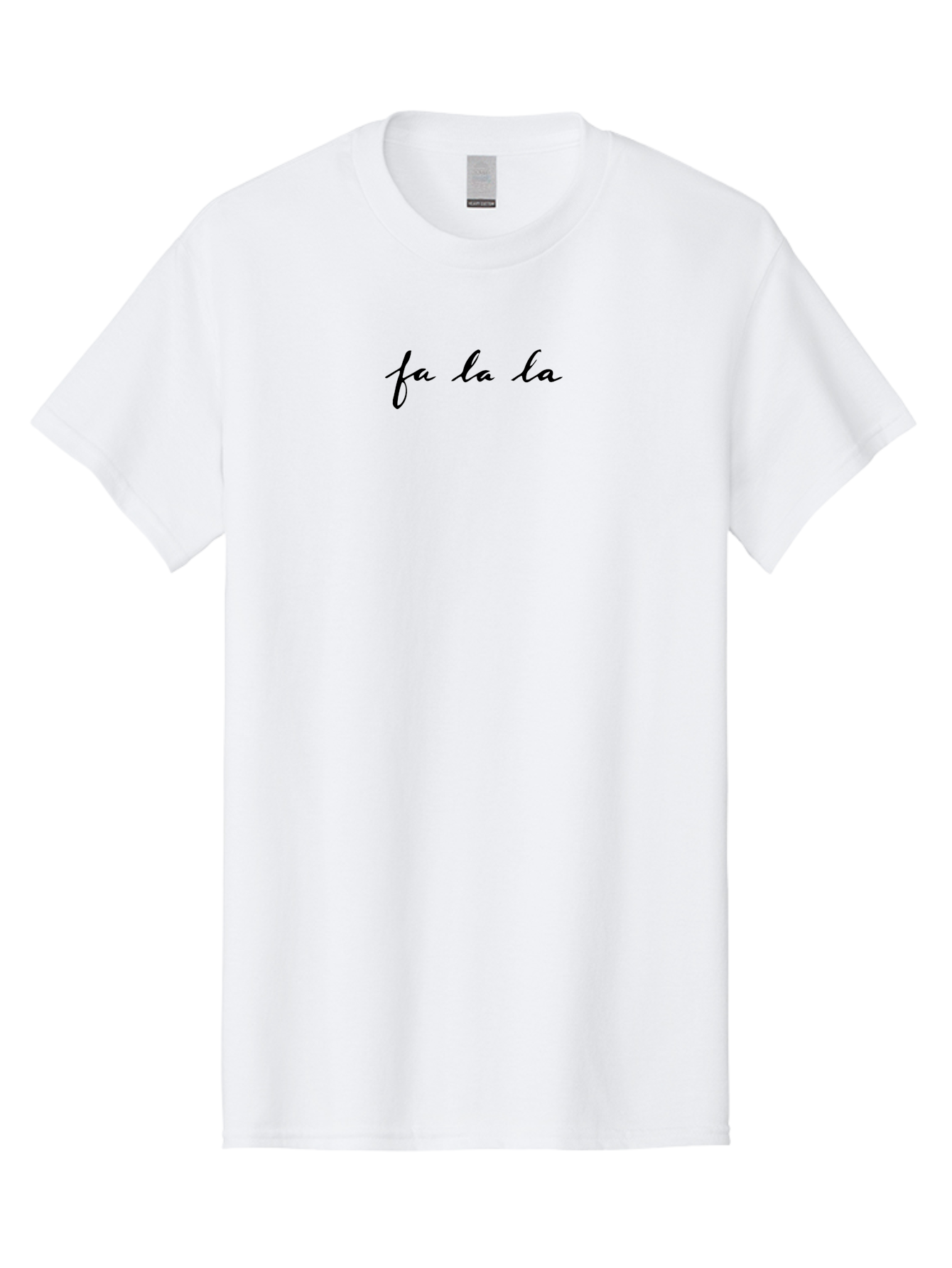 Fa-La-La-1 Men'S Graphic Tee, 100% Cotton, Comfortable Casual Summer Wear, Machine Washable, Fa La La, Cursive Script, Black Text, Festive Phrases, Holiday Cheer, Christmas Carol, Joyful Expression, Celebratory Tone - Aaa871