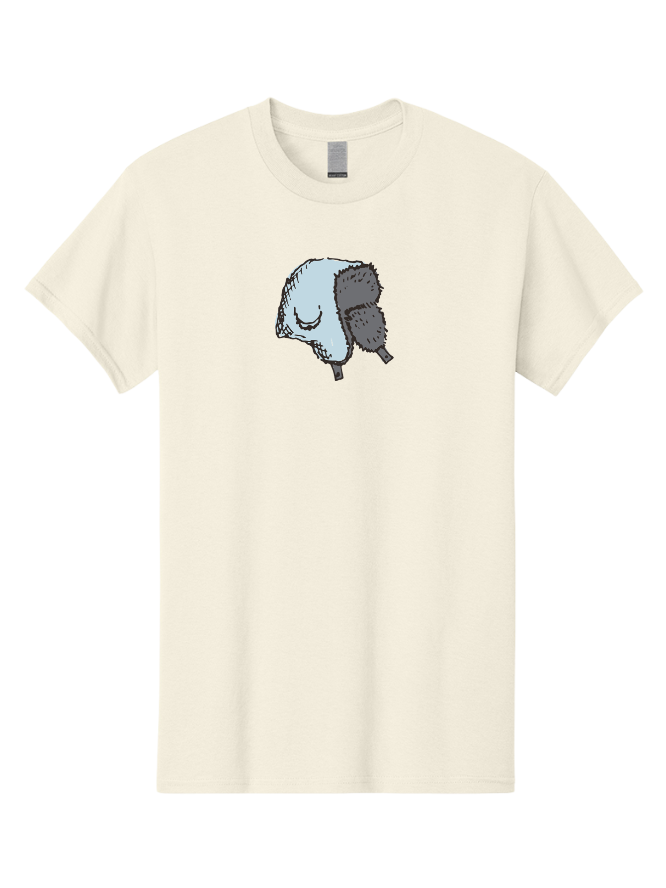 Fleece-Headband Men'S Graphic Tee, 100% Cotton, Comfortable Casual Summer Wear, Machine Washable, Cartoon Shearwater, Seabird Illustration, Simple Artwork, Grey Bird, Cute Smile, Avian Species, Marine Life, Bird Watching, Wildlife, - Aaa884