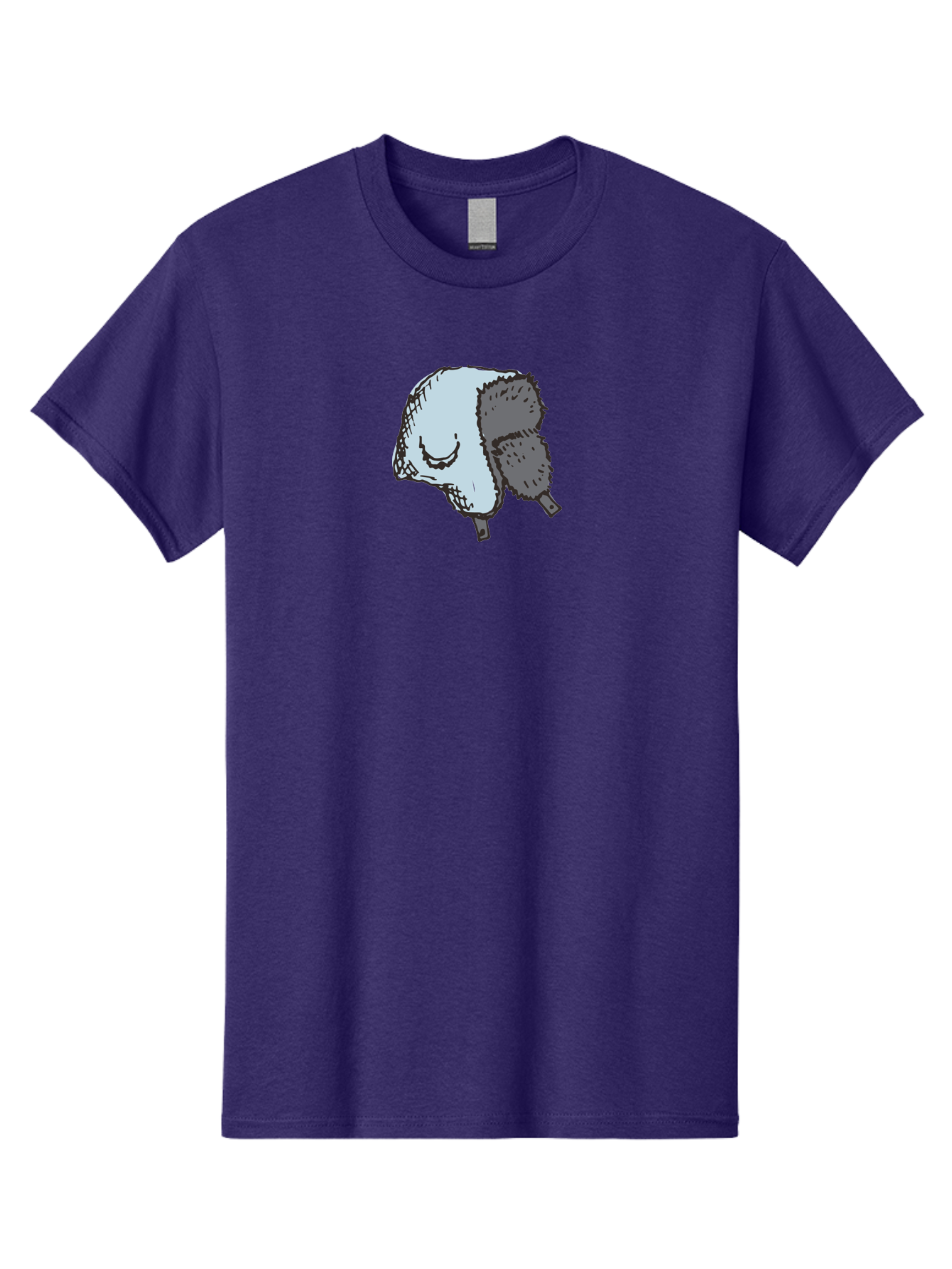 Fleece-Headband Men'S Graphic Tee, 100% Cotton, Comfortable Casual Summer Wear, Machine Washable, Cartoon Shearwater, Seabird Illustration, Simple Artwork, Grey Bird, Cute Smile, Avian Species, Marine Life, Bird Watching, Wildlife, - Aaa884