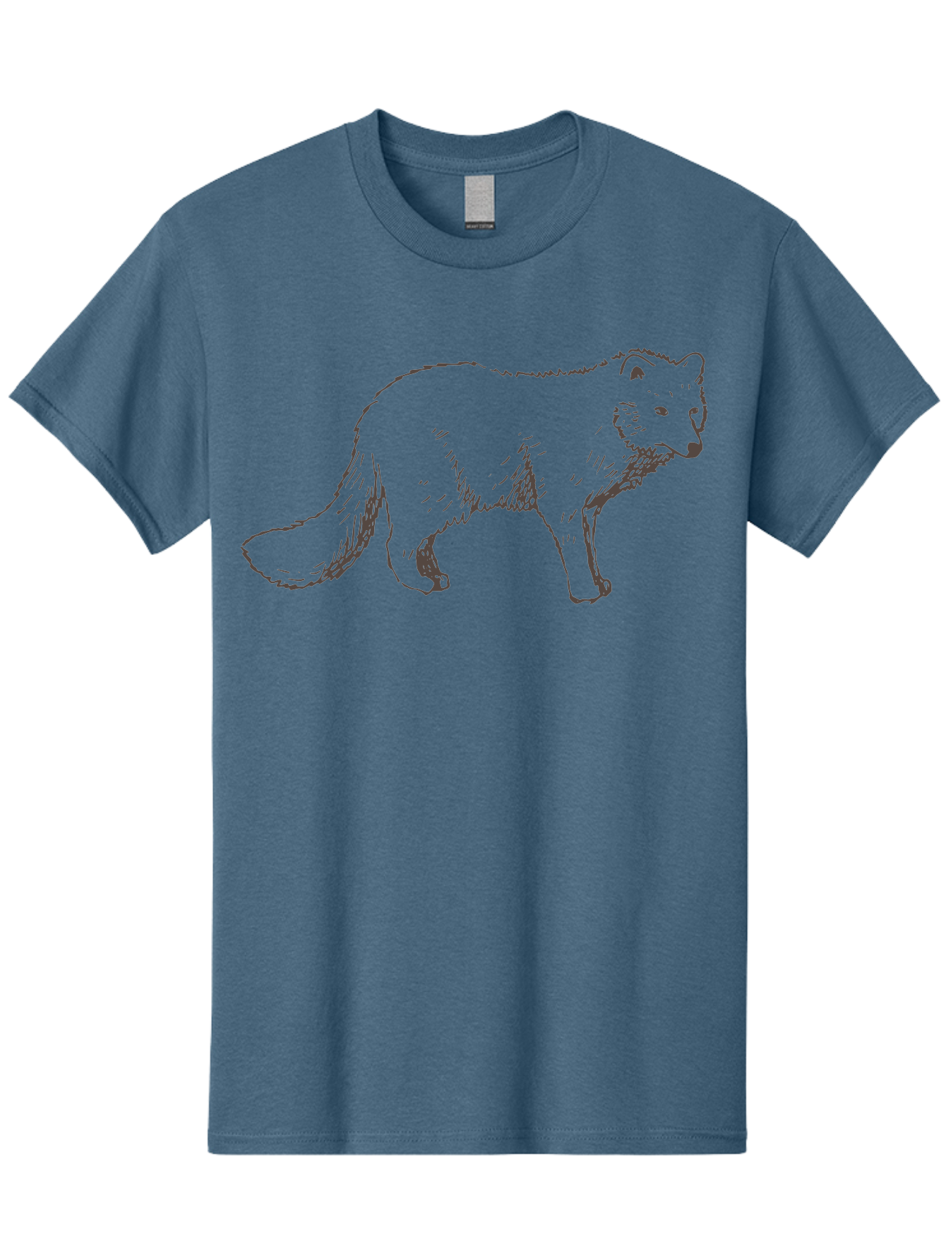 Fox Men'S Graphic Tee, 100% Cotton, Comfortable Casual Summer Wear, Machine Washable, Hand-Drawn Fox, Wildlife Illustration, Animal Art, Sketch Of A Fox, Furry Creature, Wild Animal, Cute Fox, Cartoon Style - Aaa885
