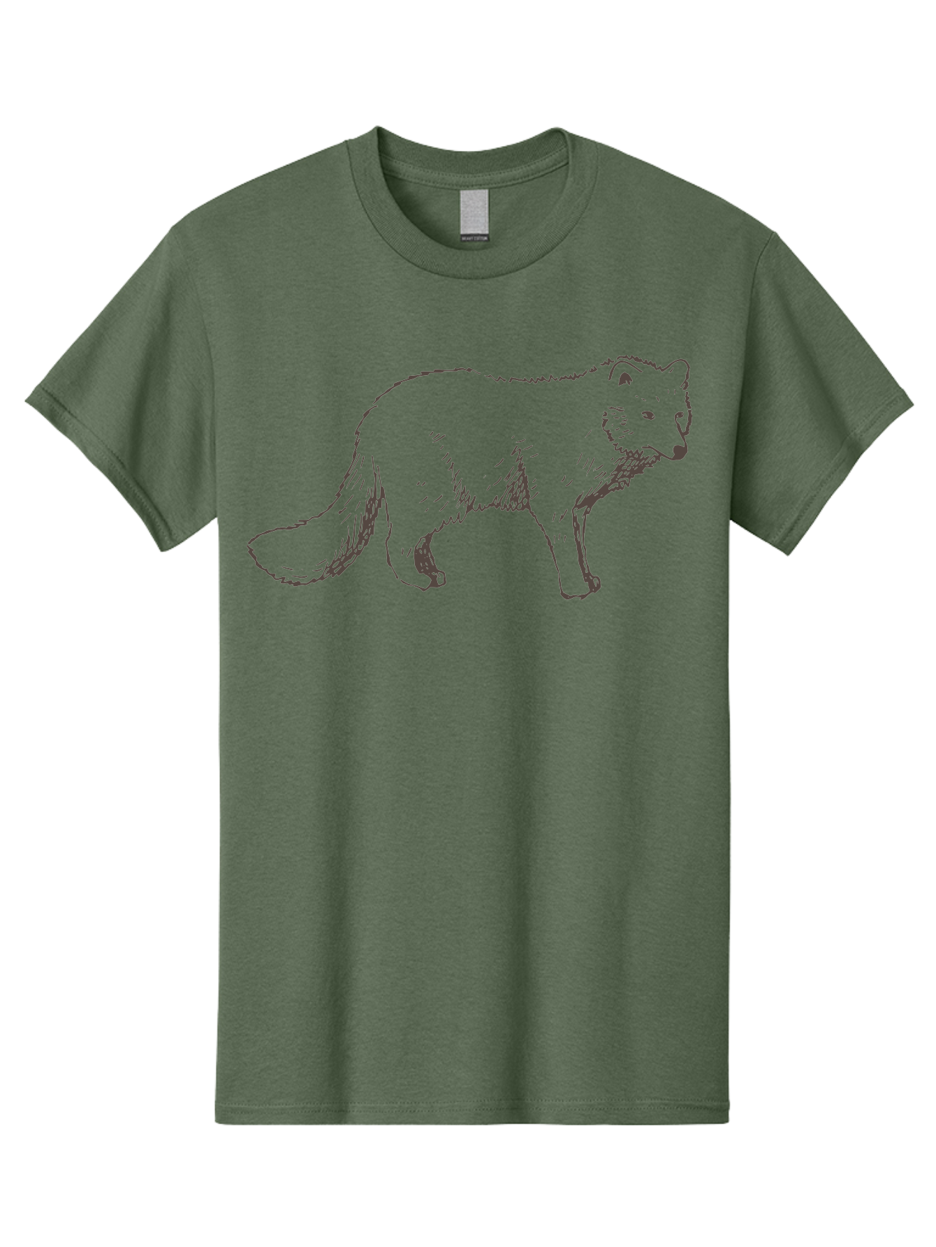 Fox Men'S Graphic Tee, 100% Cotton, Comfortable Casual Summer Wear, Machine Washable, Hand-Drawn Fox, Wildlife Illustration, Animal Art, Sketch Of A Fox, Furry Creature, Wild Animal, Cute Fox, Cartoon Style - Aaa885
