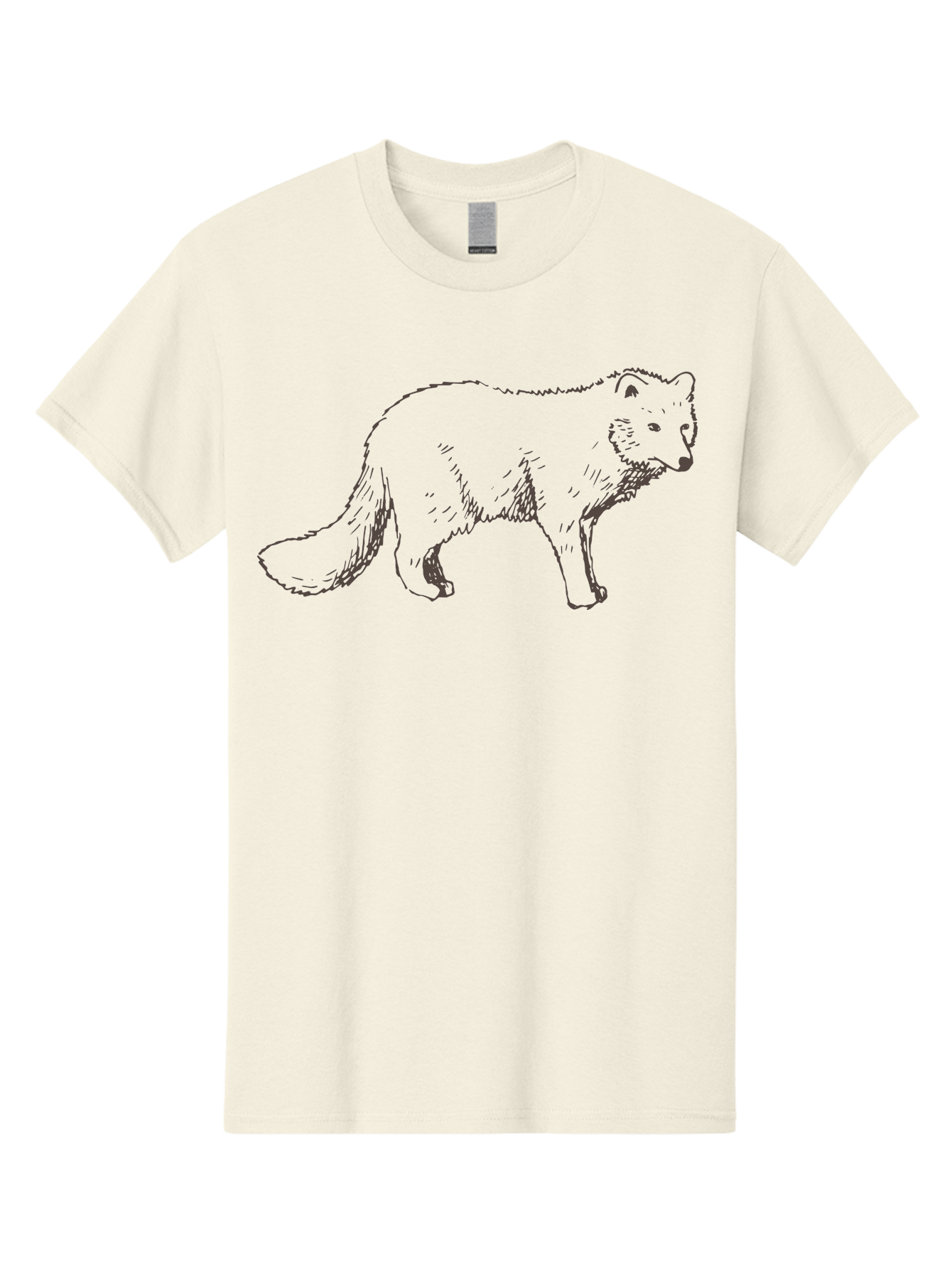 Fox Men'S Graphic Tee, 100% Cotton, Comfortable Casual Summer Wear, Machine Washable, Hand-Drawn Fox, Wildlife Illustration, Animal Art, Sketch Of A Fox, Furry Creature, Wild Animal, Cute Fox, Cartoon Style - Aaa885