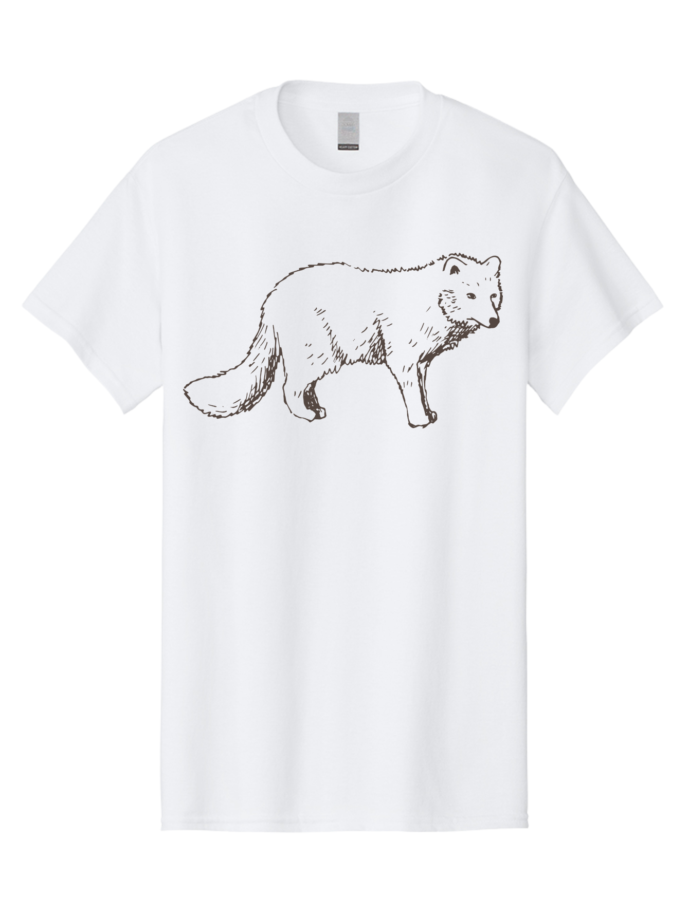 Fox Men'S Graphic Tee, 100% Cotton, Comfortable Casual Summer Wear, Machine Washable, Hand-Drawn Fox, Wildlife Illustration, Animal Art, Sketch Of A Fox, Furry Creature, Wild Animal, Cute Fox, Cartoon Style - Aaa885