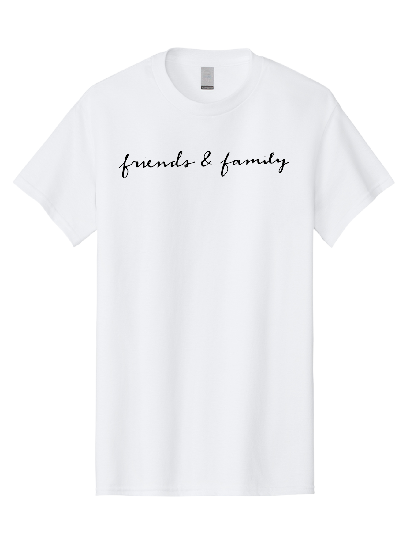 Friends-Family Men'S Graphic Tee, 100% Cotton, Comfortable Casual Summer Wear, Machine Washable, Friends, Family, Cursive Text, Personal Relationships, Loved Ones, Close Bonds, Social Connections, Togetherness, Love, Relationship Goals - Aaa887