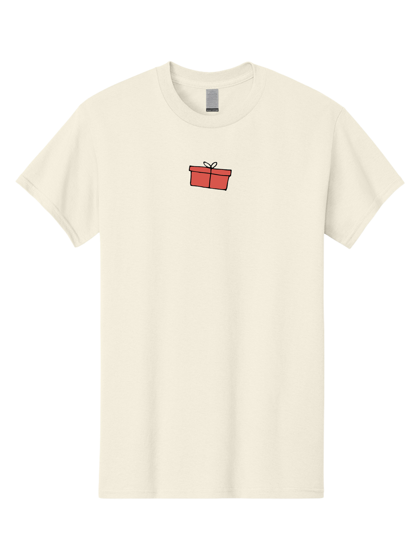 Gift-Box-1 Men'S Graphic Tee, 100% Cotton, Comfortable Casual Summer Wear, Machine Washable, Red Gift Box, Gift Wrapping, Present Box, Birthday Gift, Cartoon Style, Simple Design, Ribbon On Top, Gift Idea, Wrapped Gift - Aaa890