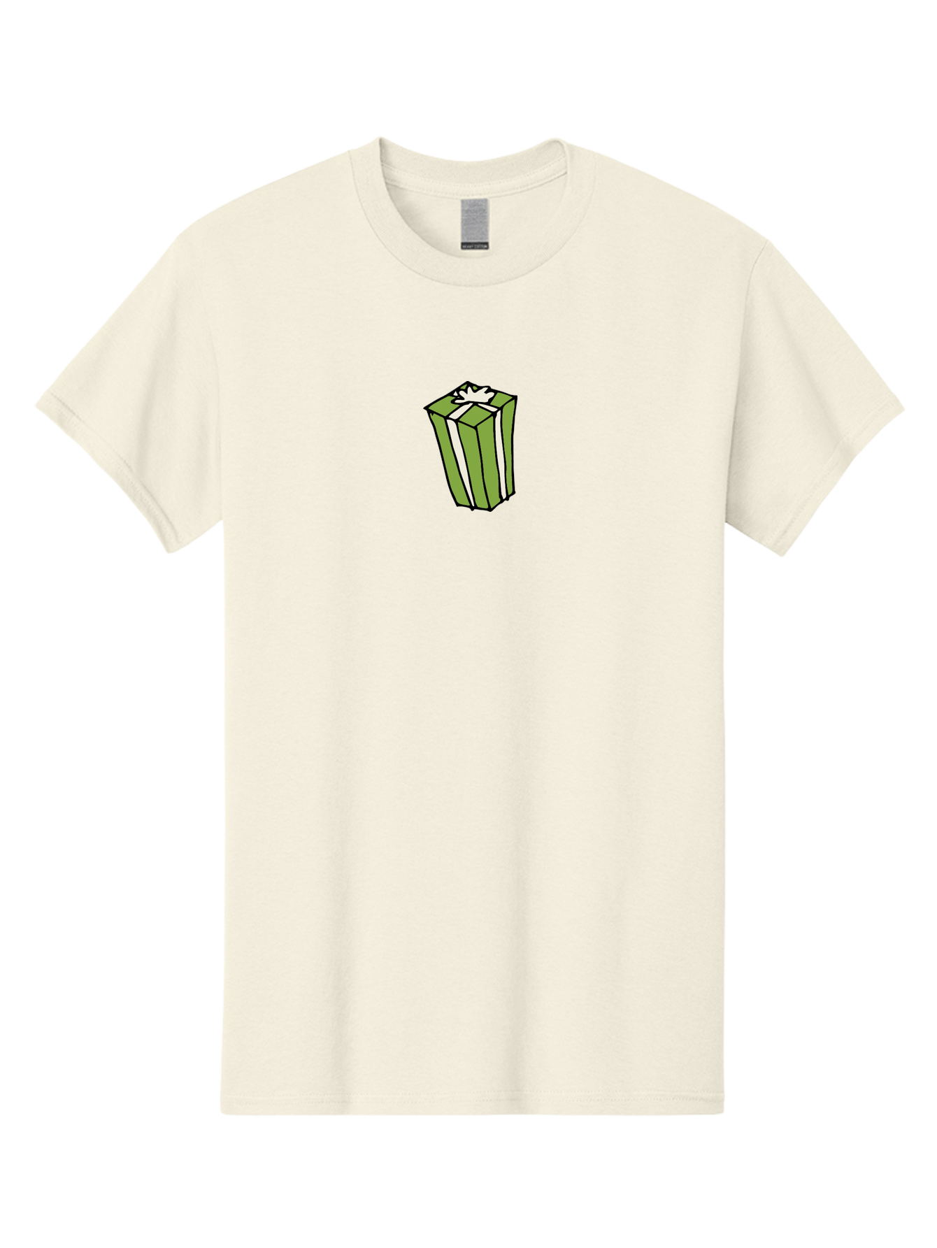 Gift-Box-5 Men'S Graphic Tee, 100% Cotton, Comfortable Casual Summer Wear, Machine Washable, Gift Box, Wrapped Present, Ribbon, Bow, Green Wrapping, Festive, Celebration, Special Occasion, Gift Giving, Present Box, Holiday Gift - Aaa894