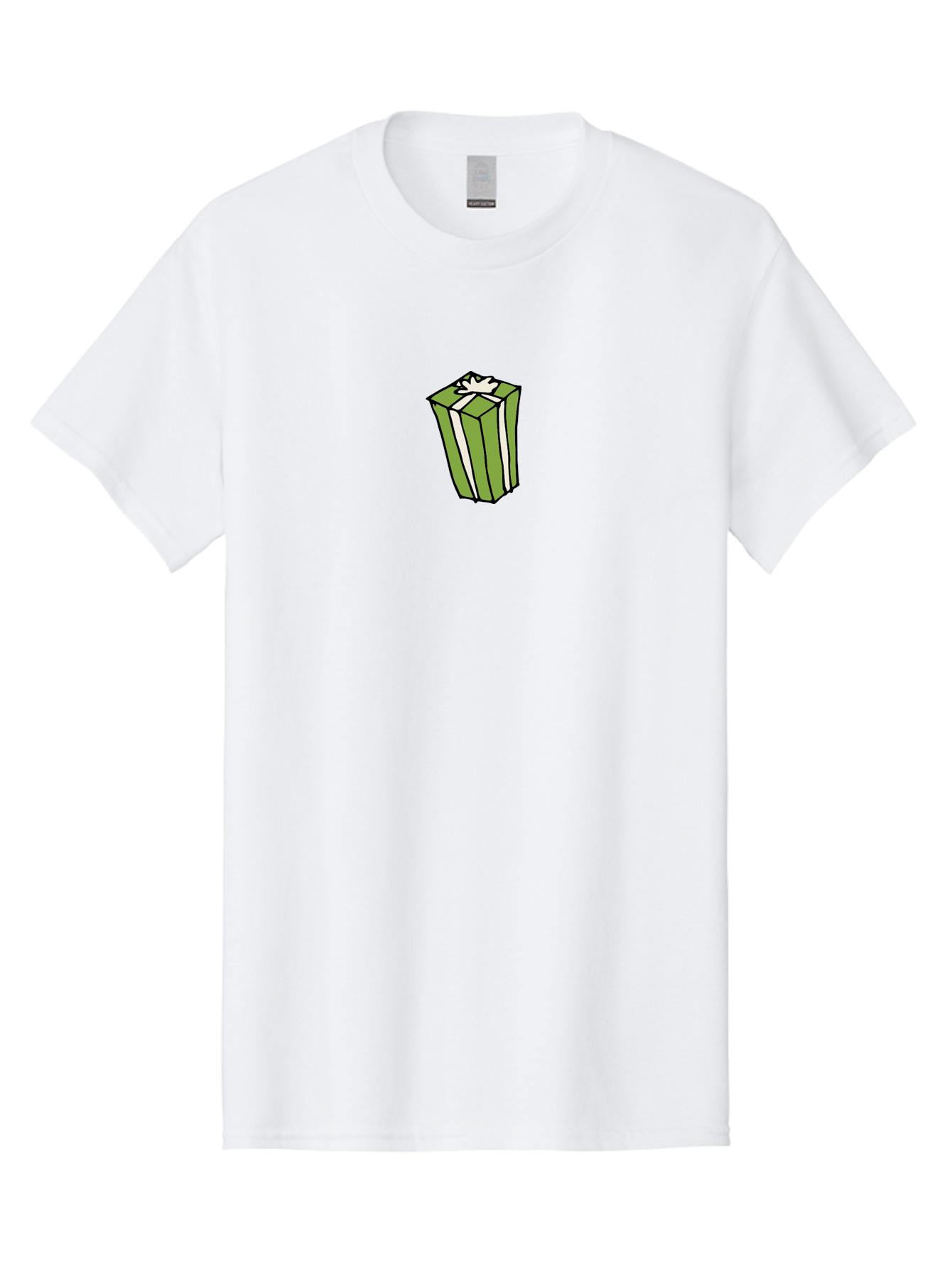 Gift-Box-5 Men'S Graphic Tee, 100% Cotton, Comfortable Casual Summer Wear, Machine Washable, Gift Box, Wrapped Present, Ribbon, Bow, Green Wrapping, Festive, Celebration, Special Occasion, Gift Giving, Present Box, Holiday Gift - Aaa894