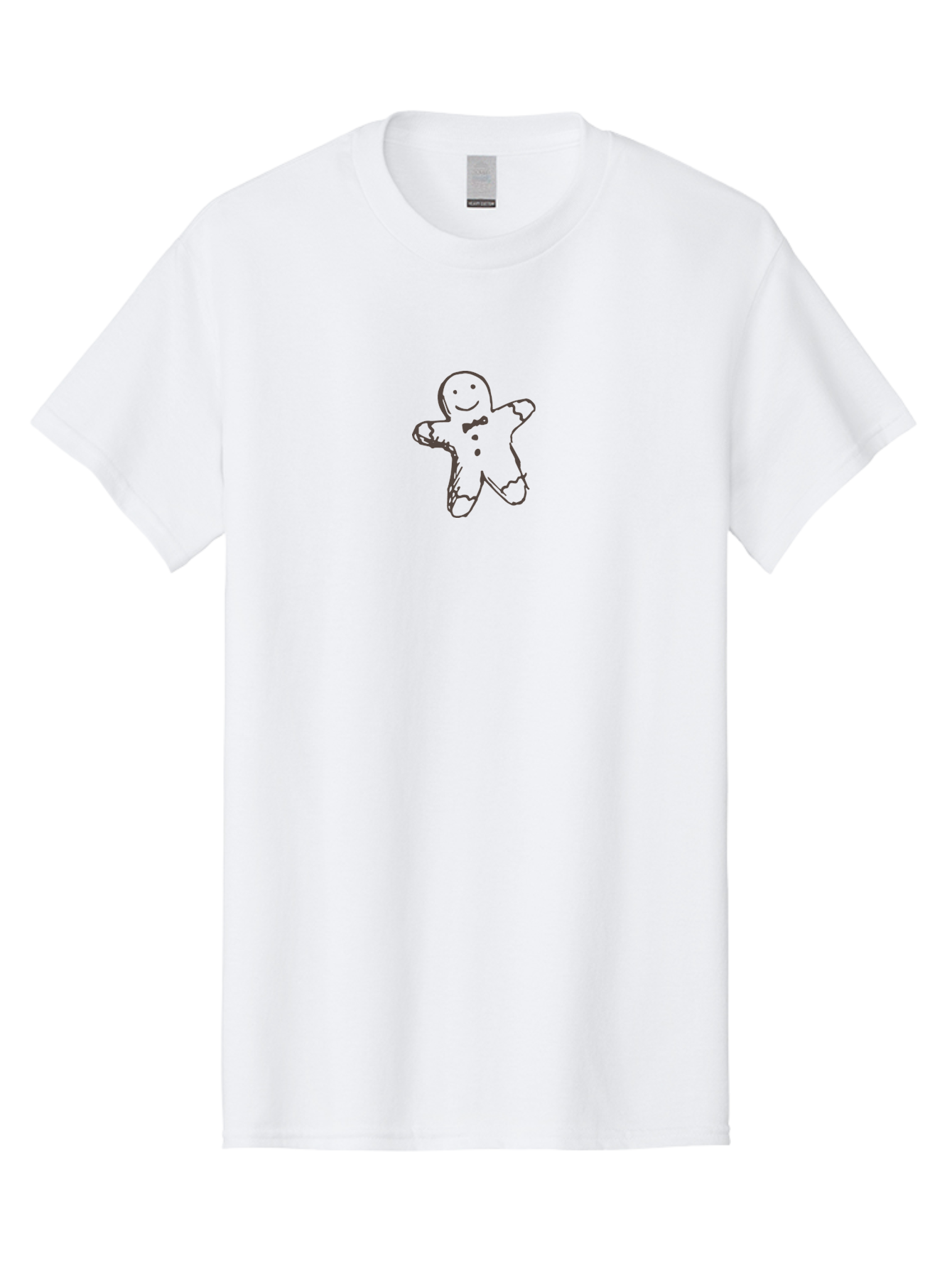 Gingerbread-Man-1 Men'S Graphic Tee, 100% Cotton, Comfortable Casual Summer Wear, Machine Washable, Happy Gingerbread Man, Festive Holiday Treat, Sweet Baked Goods, Cartoon Character, Smiling Face, Cookie Decoration, Winter Season, - Aaa897
