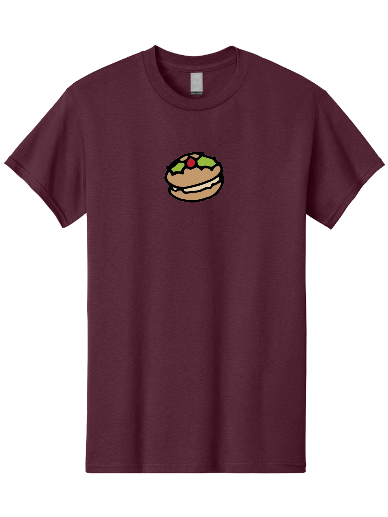 Hamburger Men'S Graphic Tee, 100% Cotton, Comfortable Casual Summer Wear, Machine Washable, Cartoon Hamburger, Sandwich Illustration, Fast Food, Burger Art, Simple Drawing, Kawaii Food, Doodle Art, Cartoon Style - Aaa907